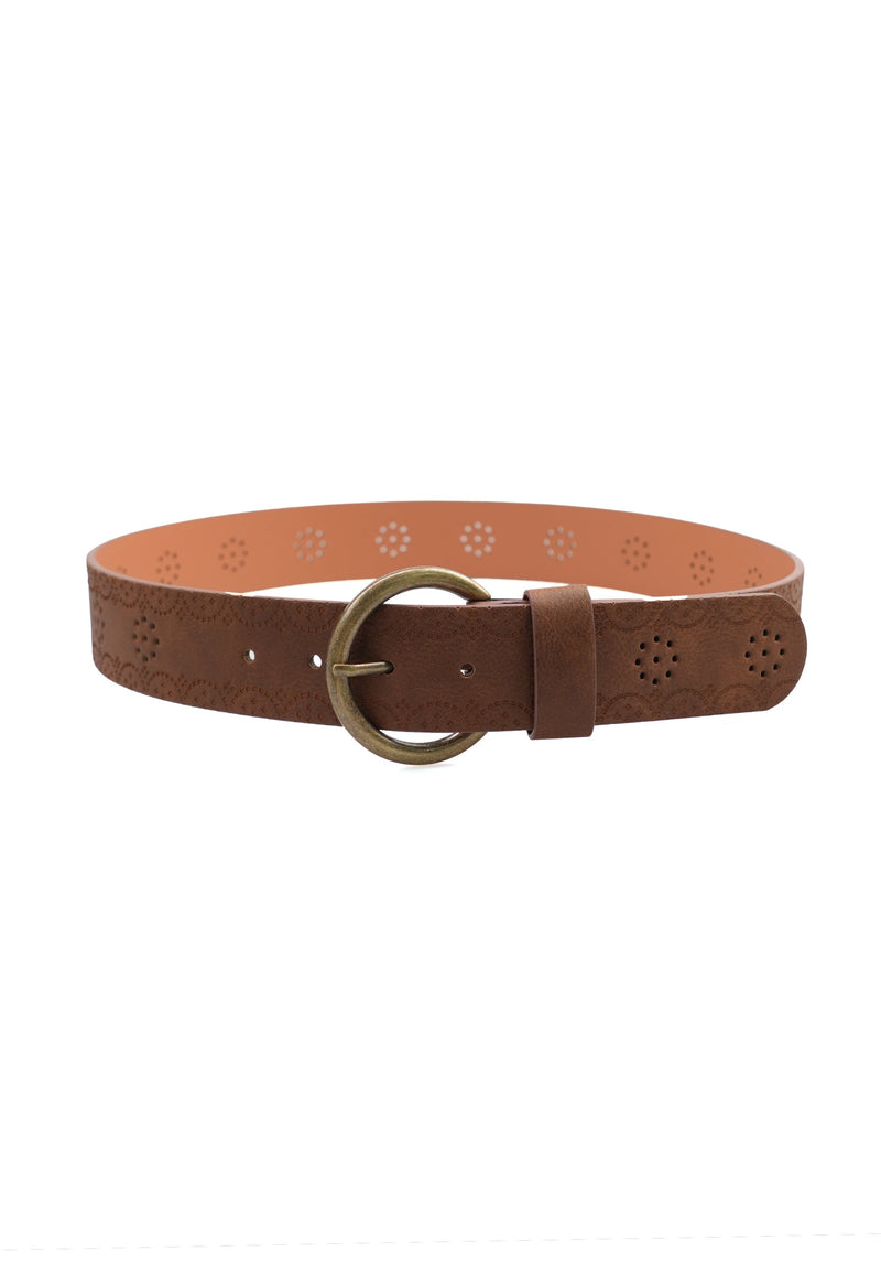 Contemporary Designer Round Buckle Belt