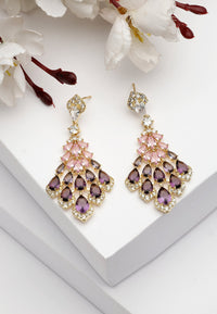 Diva Peacock Feather Dangle Earrings