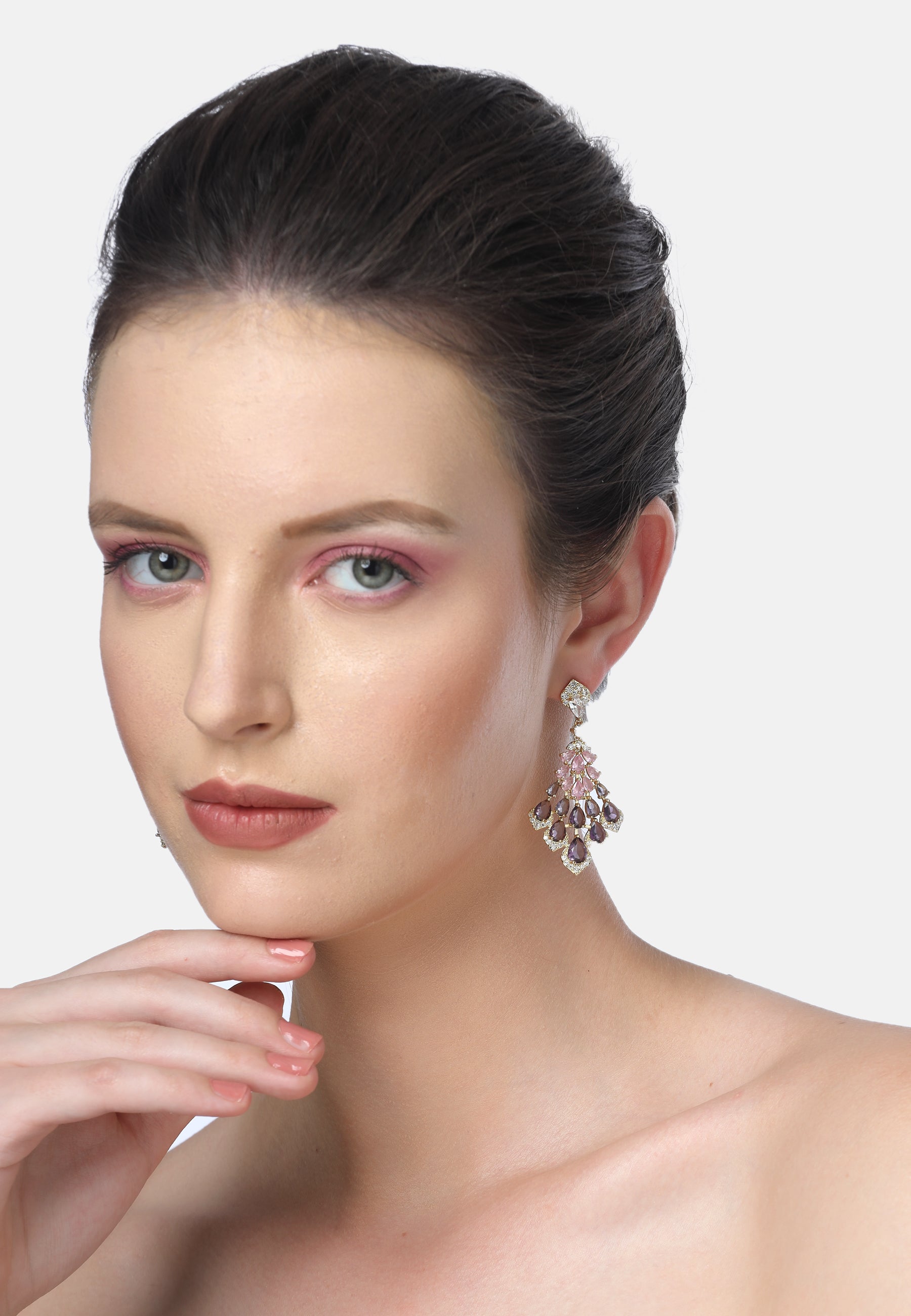 Diva Peacock Feather Dangle Earrings