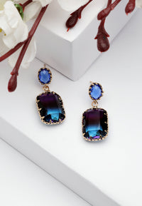 Boucles d'oreilles pendantes rectangulaires élégantes Diva