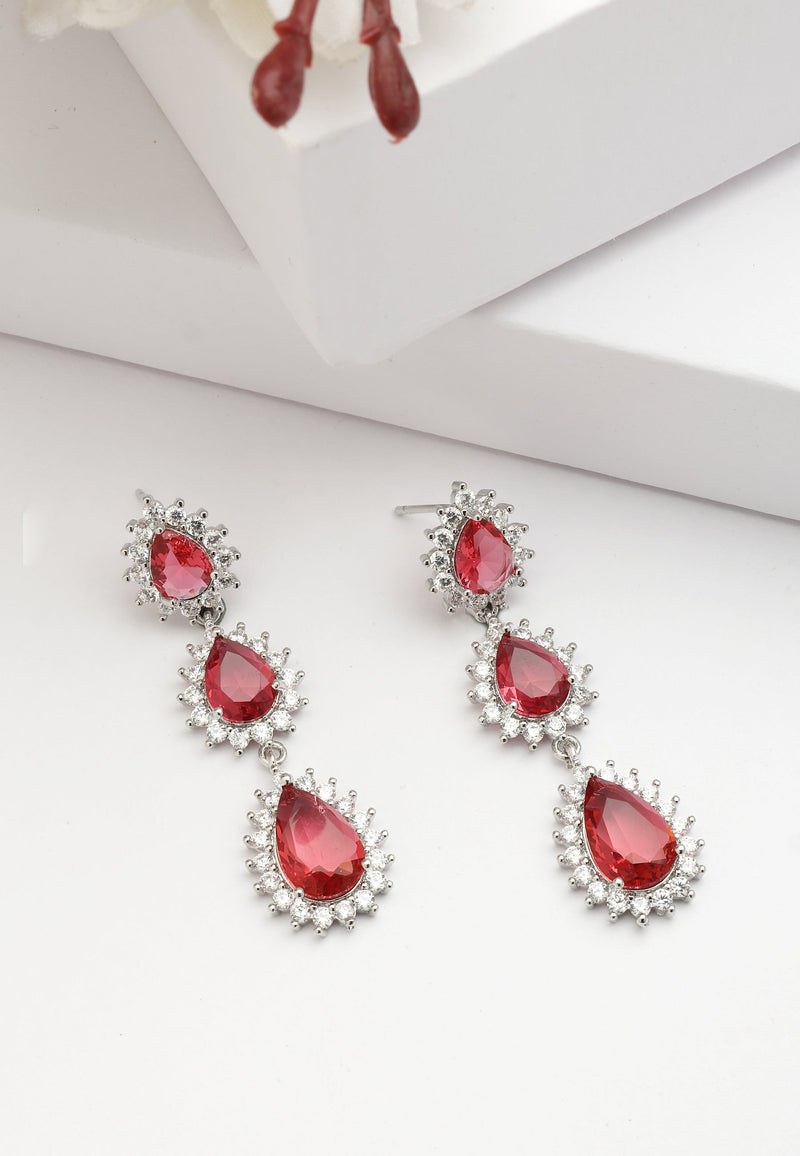 Boucles d'oreilles longues Diva en forme de goutte de pluie