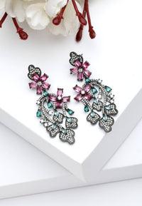 Boucles d'oreilles pendantes florales Diva
