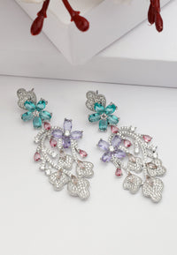 Boucles d'oreilles pendantes florales Diva