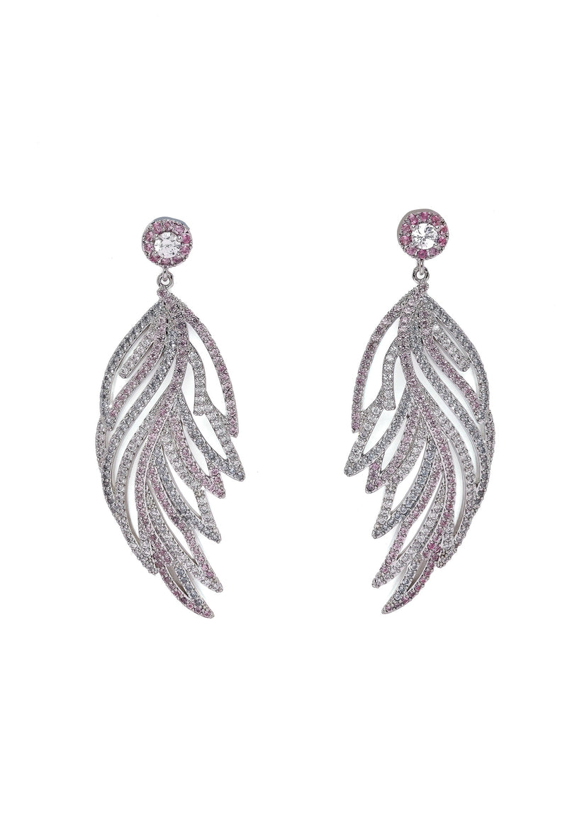 Boucles d'oreilles pendantes occidentales en forme de feuille Diva