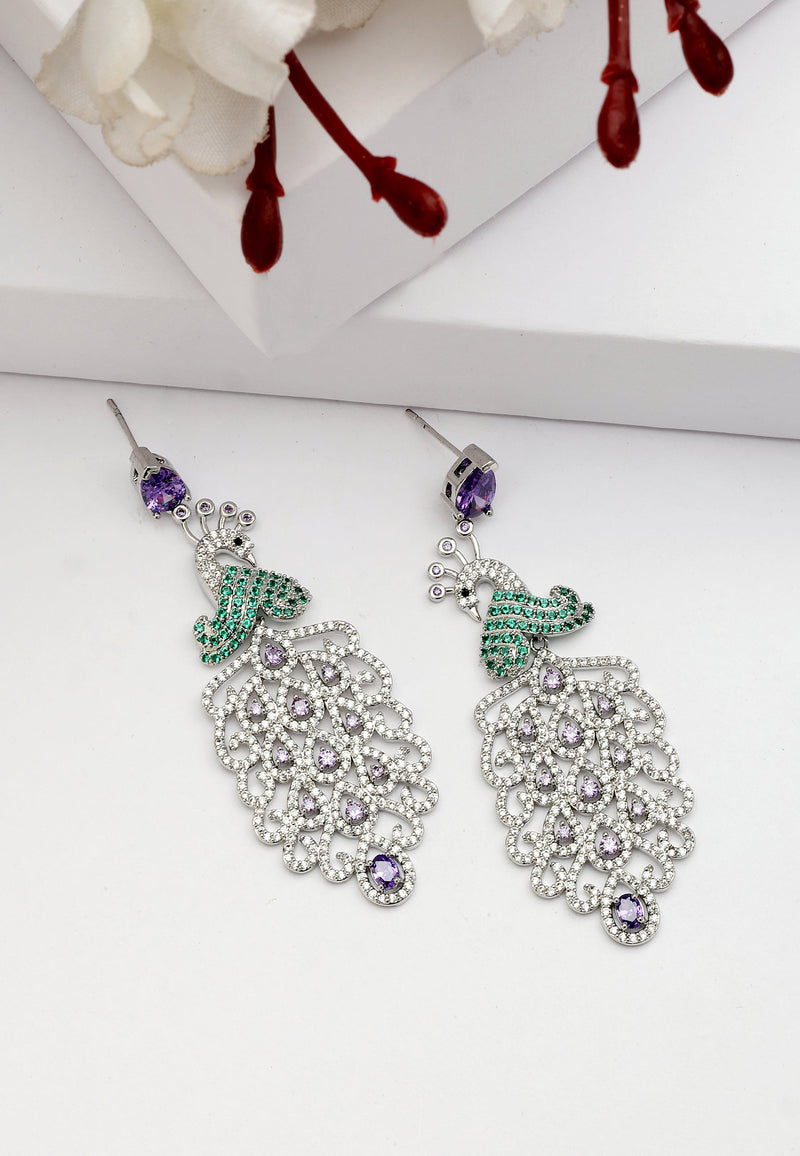 Diva Beautiful Peacock Drop Earrings