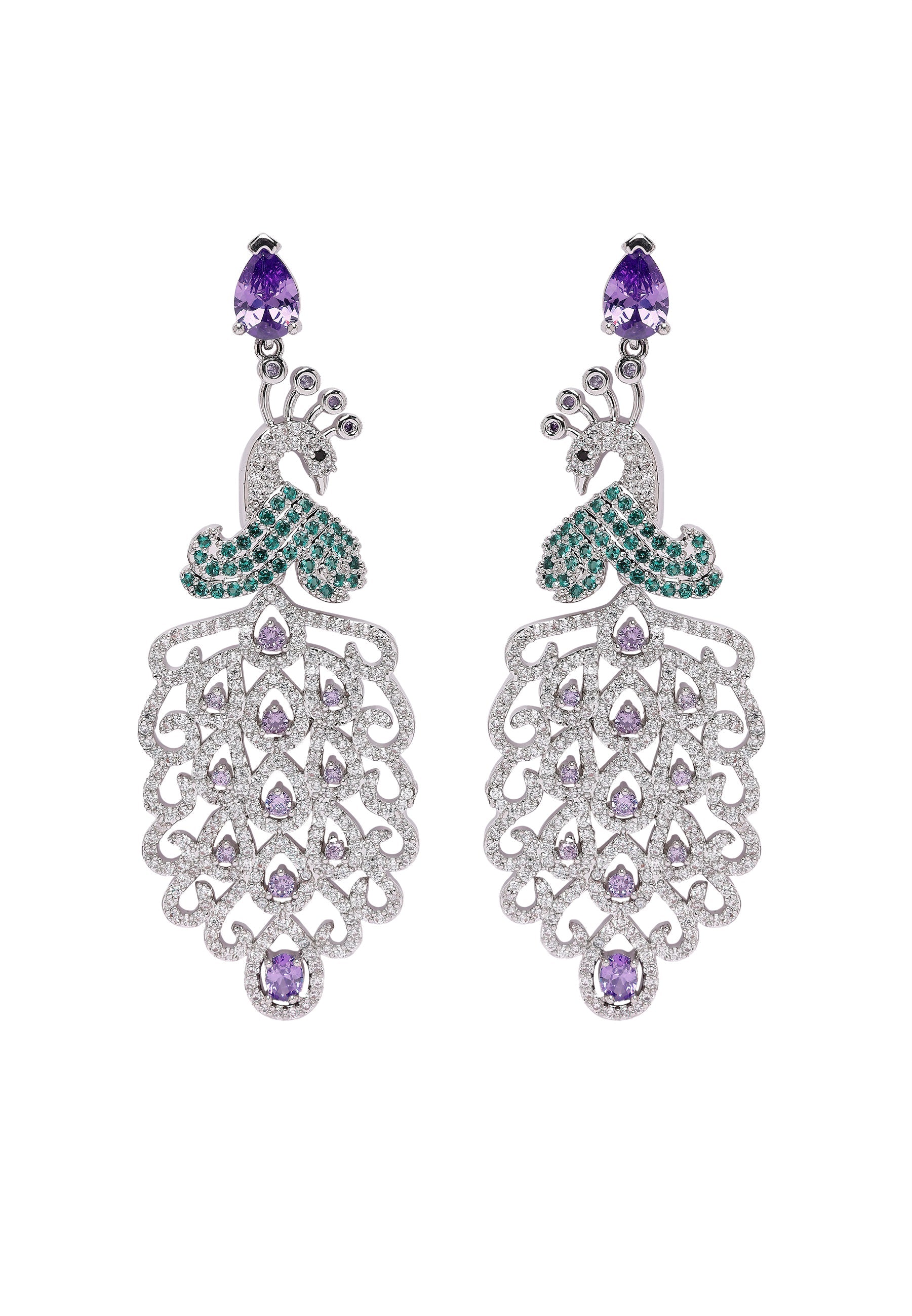 Diva Beautiful Peacock Drop Earrings