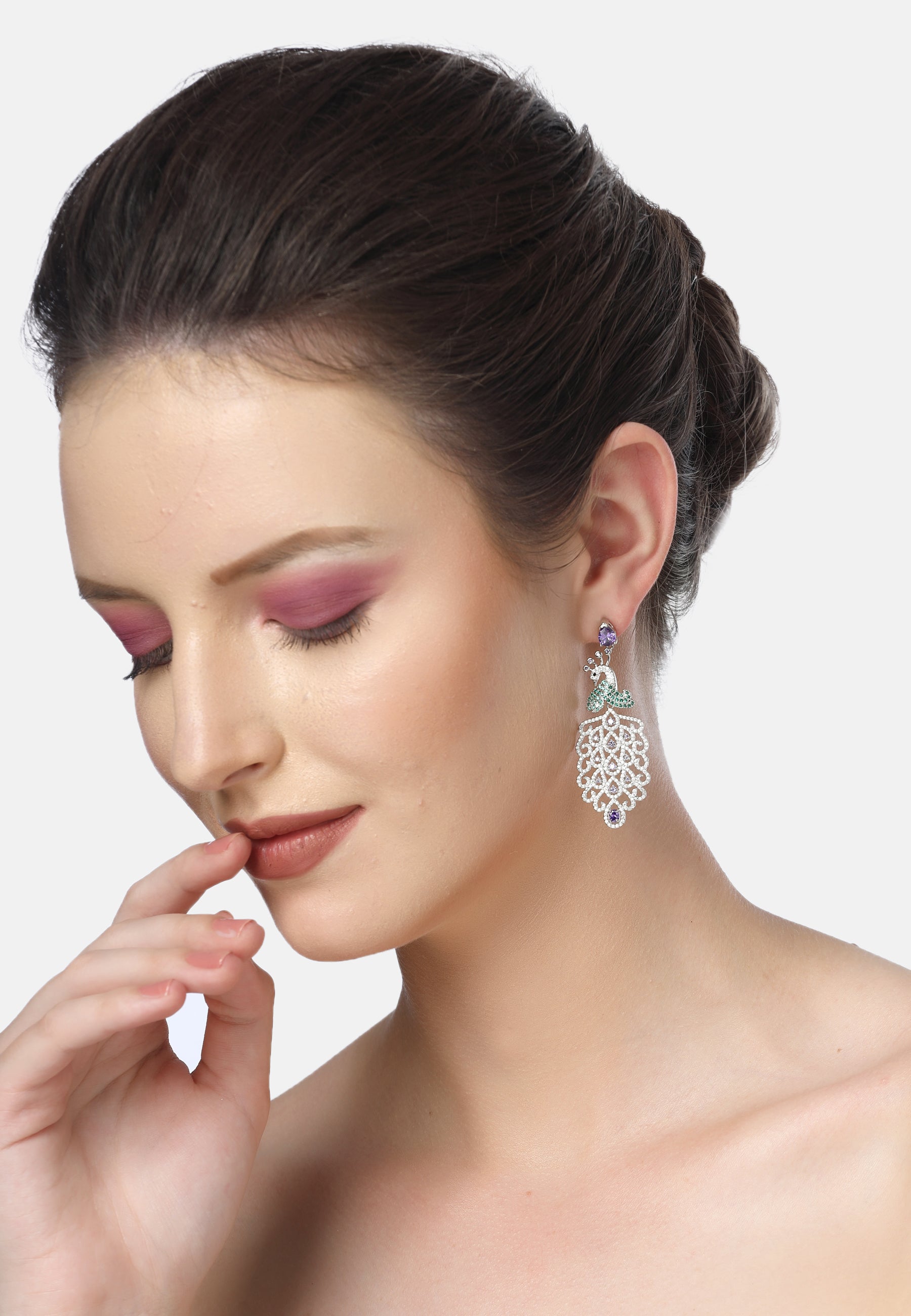 Diva Beautiful Peacock Drop Earrings