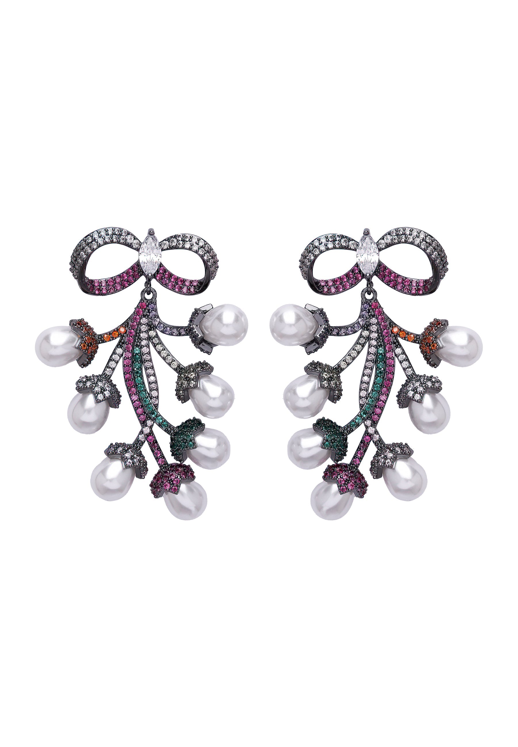 Diva Bow Shaped Grapevine Drop Earrings