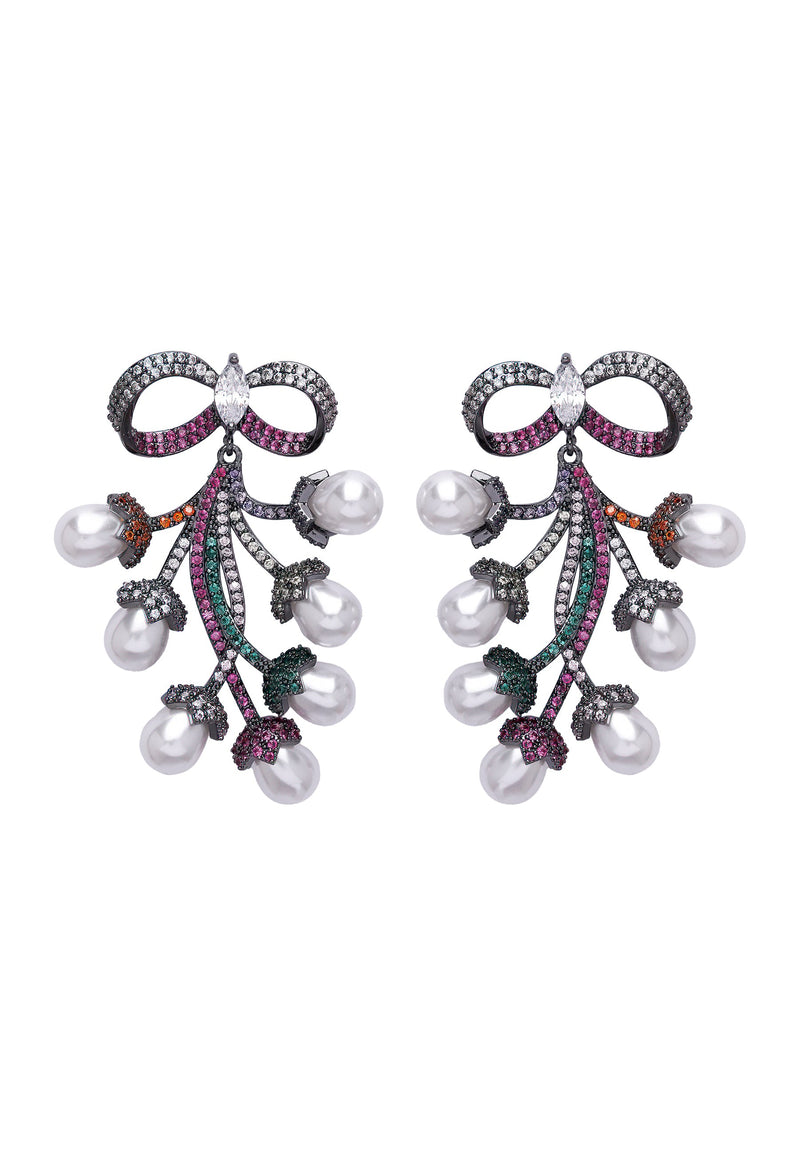 Diva Bow Shaped Grapevine Drop Earrings