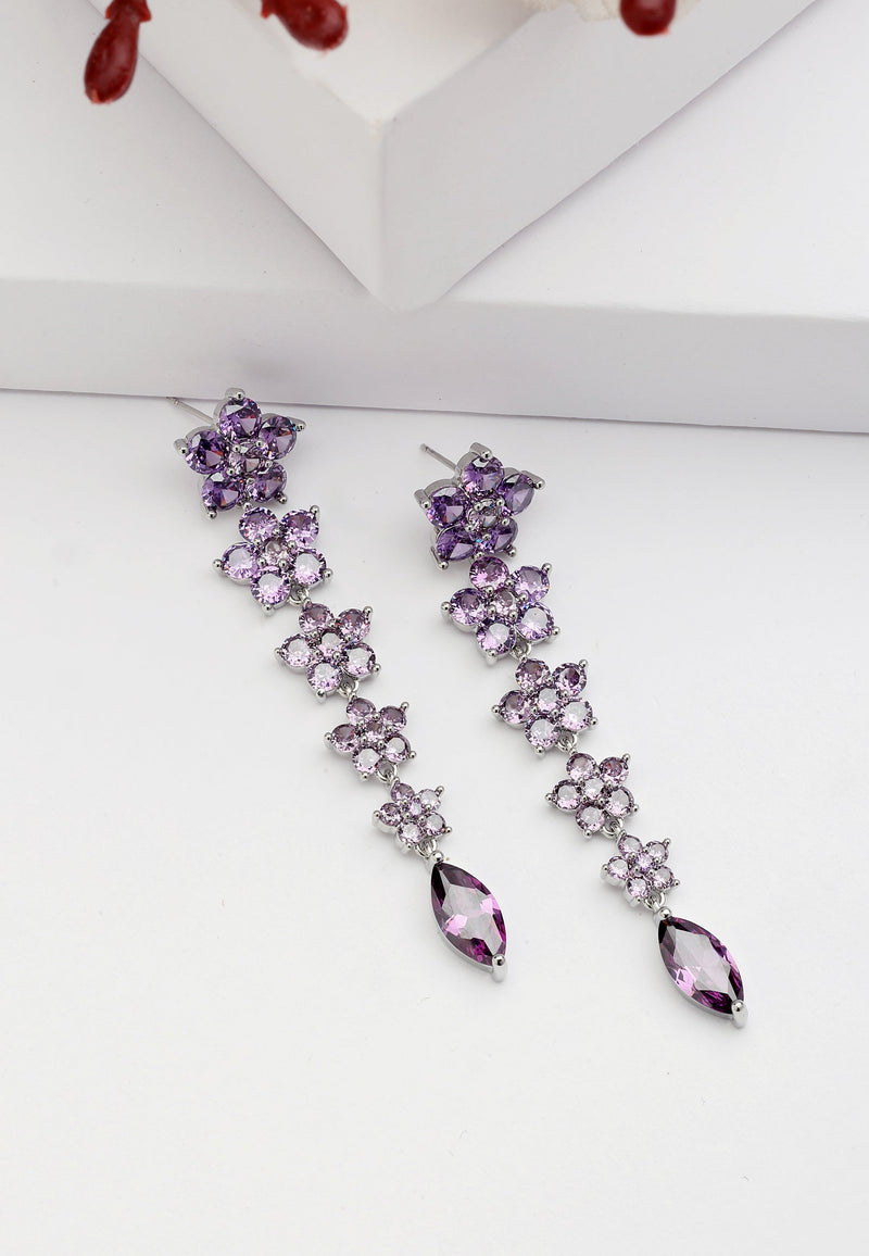 Diva Floral Long Drop Earrings