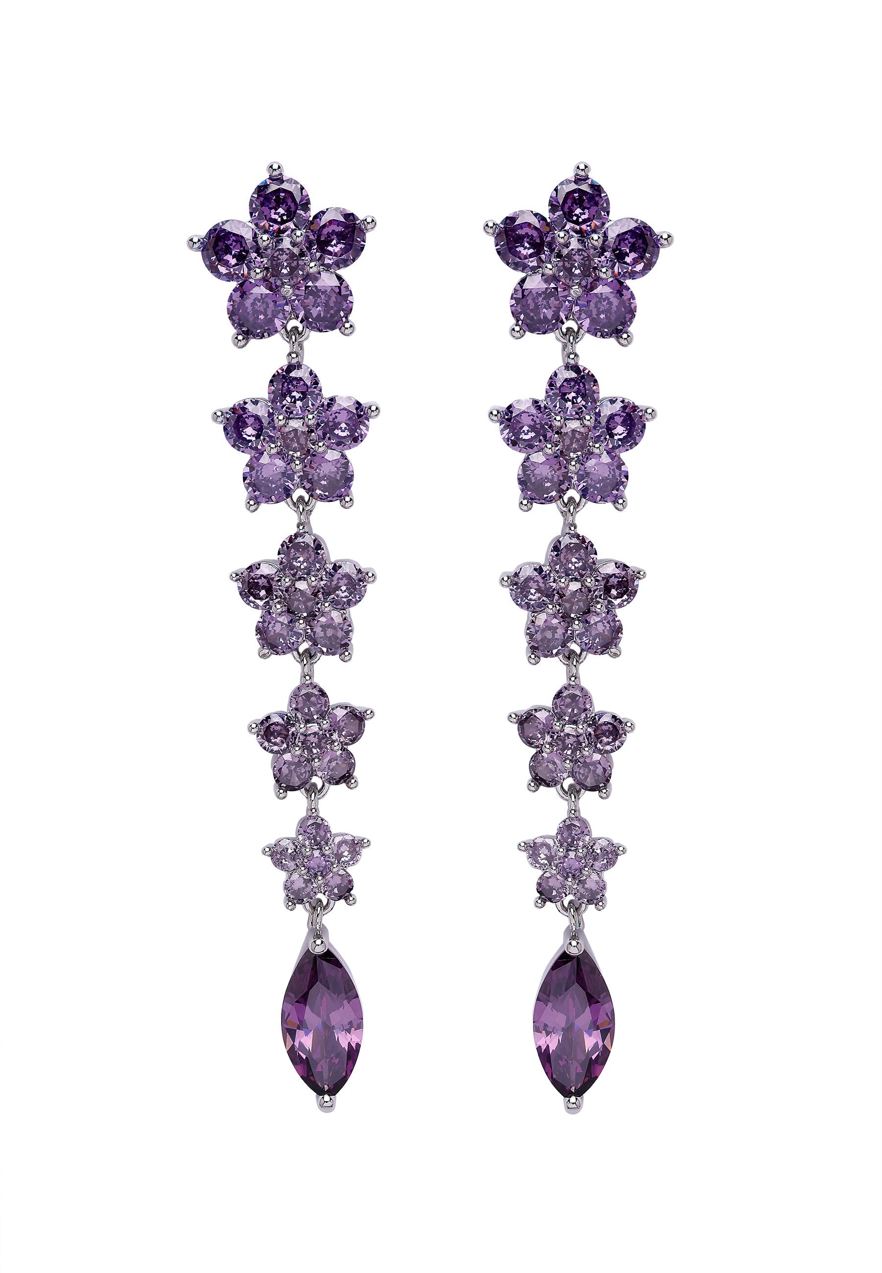Diva Floral Long Drop Earrings