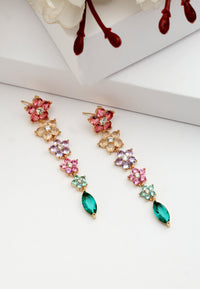 Boucles d'oreilles pendantes florales Diva