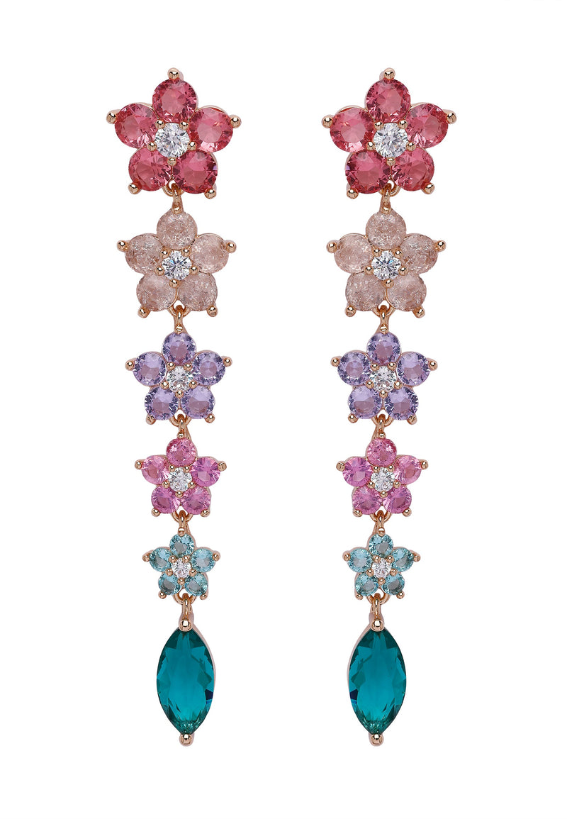 Diva Floral Long Drop Earrings