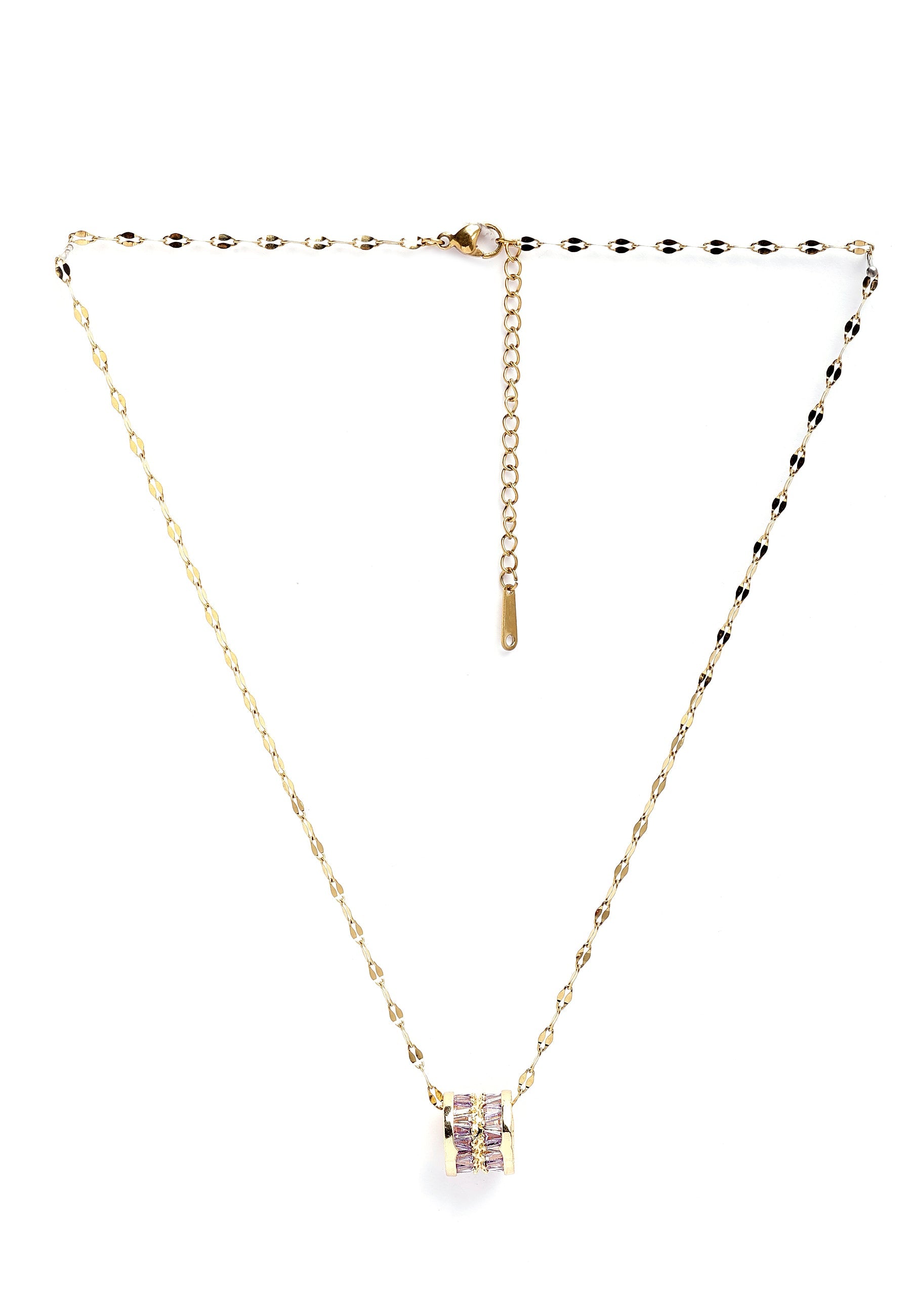 Collier élégant à chaîne incrustée de cylindre