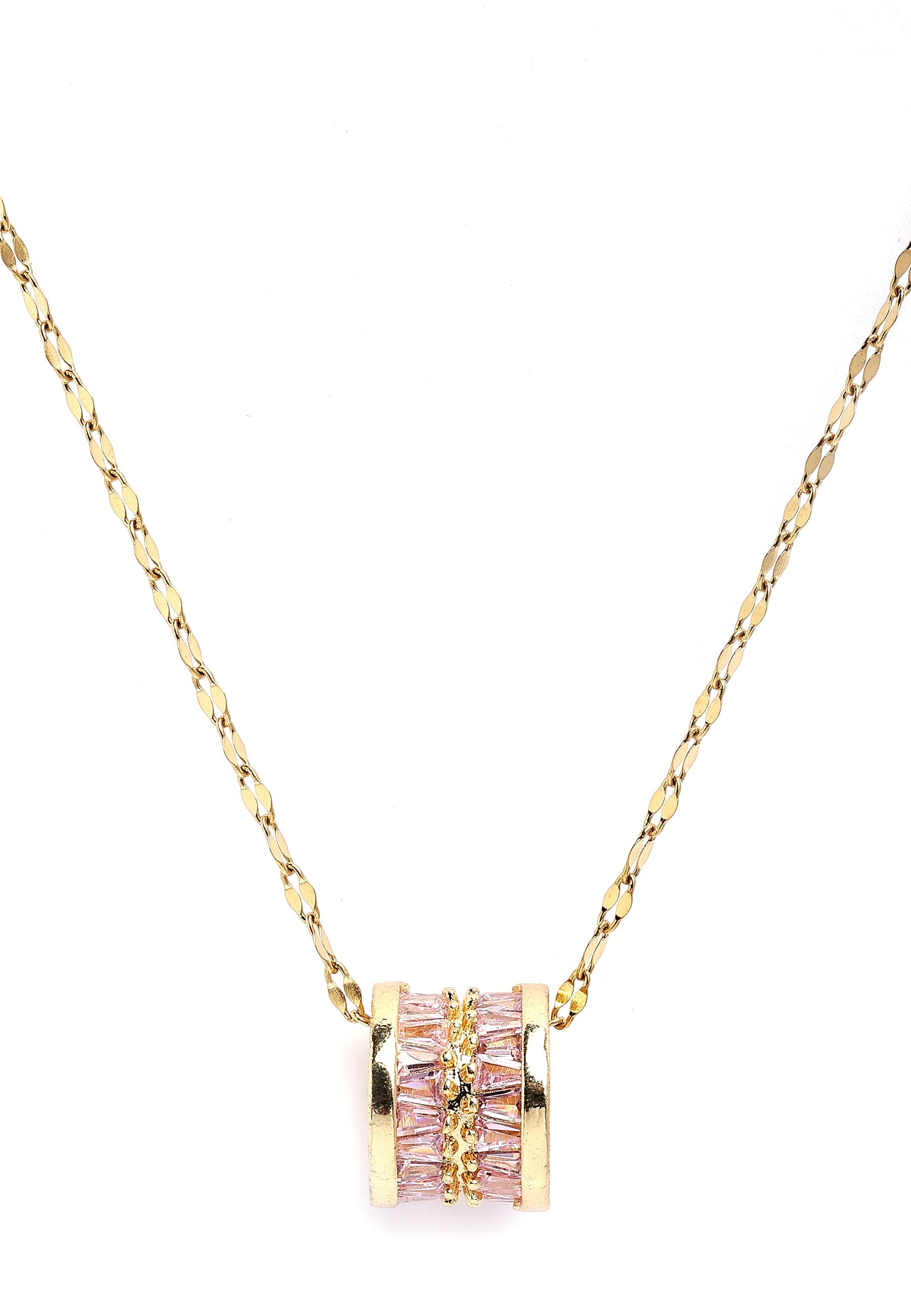 Collier élégant à chaîne incrustée de cylindre