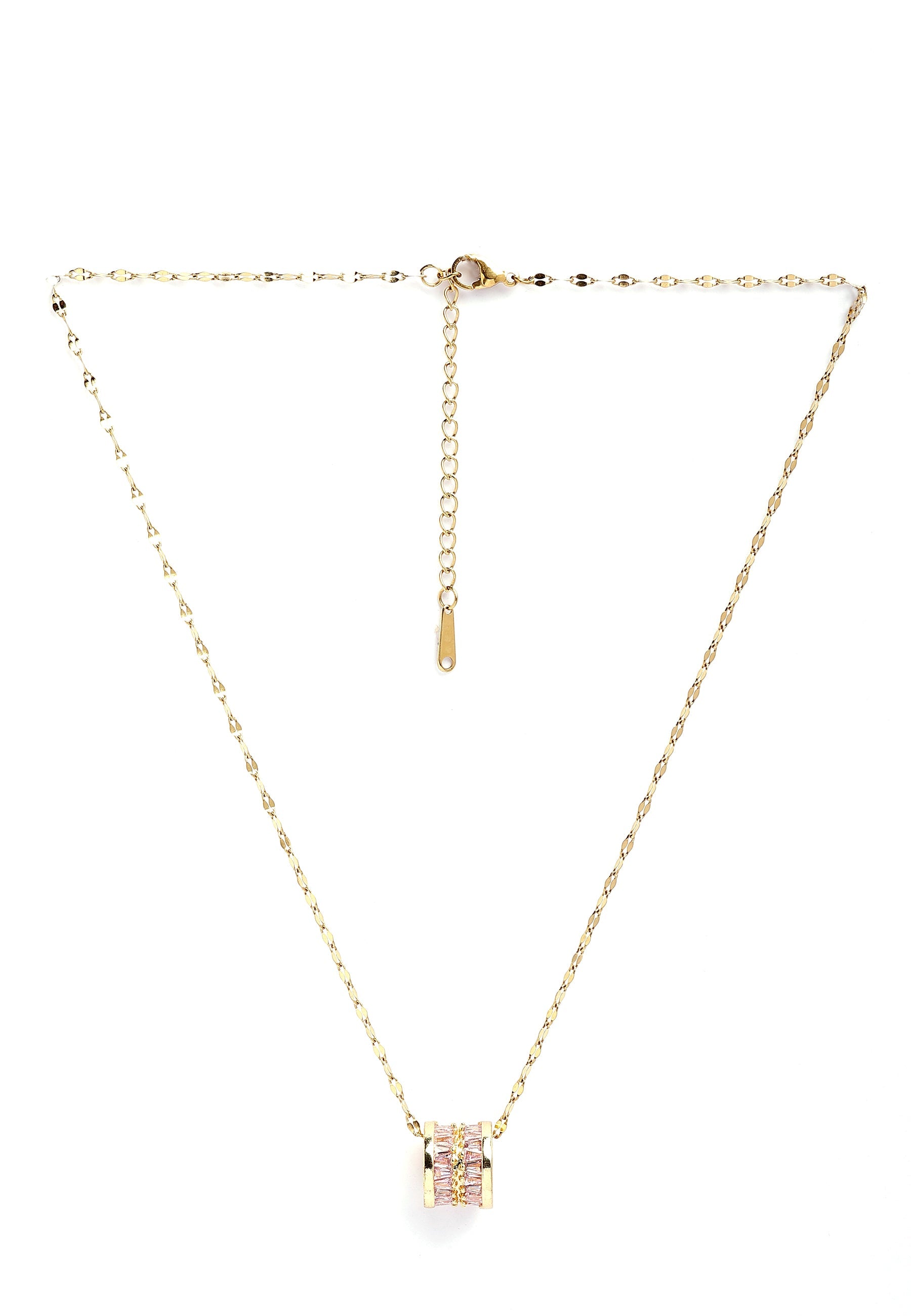 Collier élégant à chaîne incrustée de cylindre