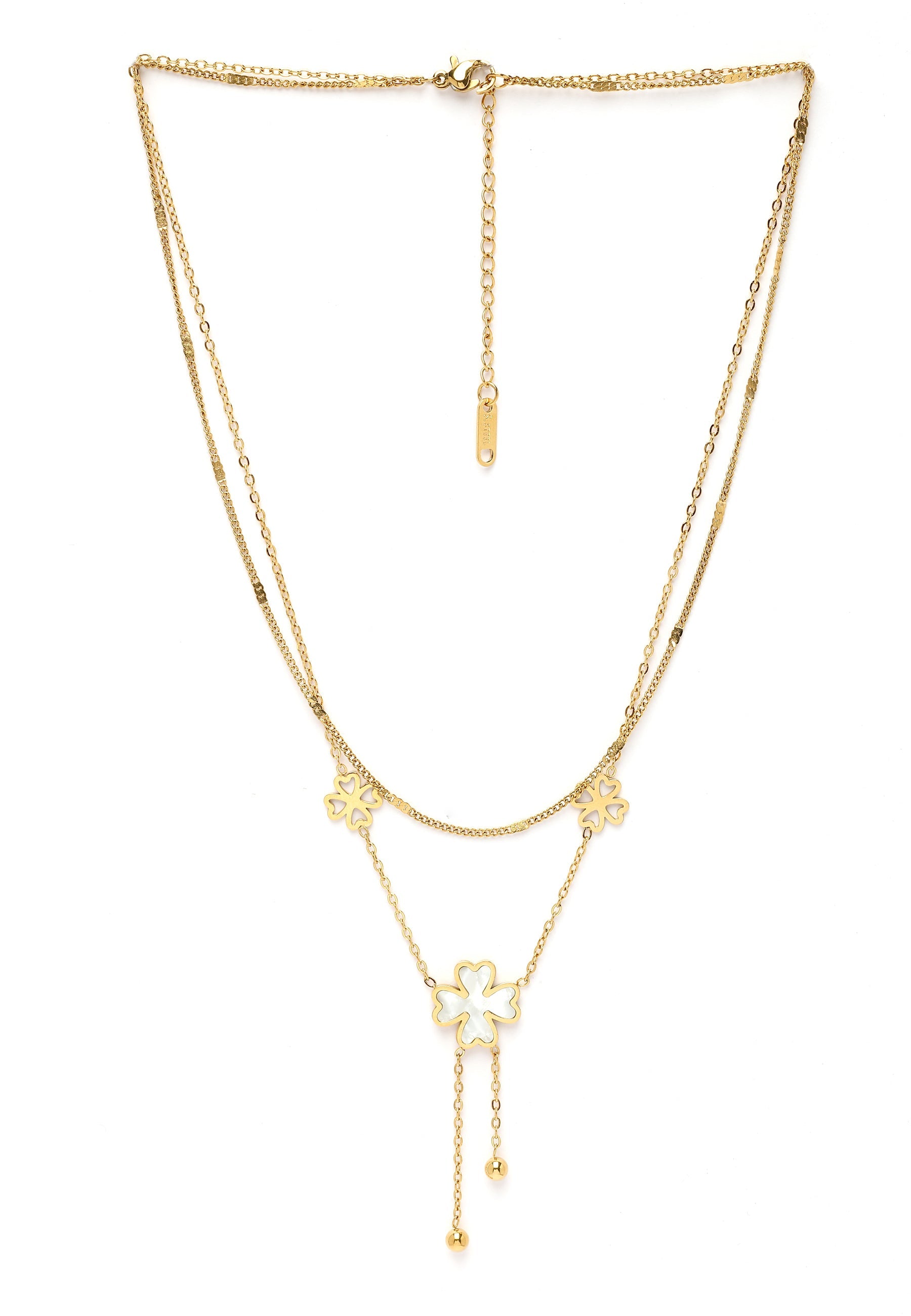 Collier à double rangée de pompons floraux