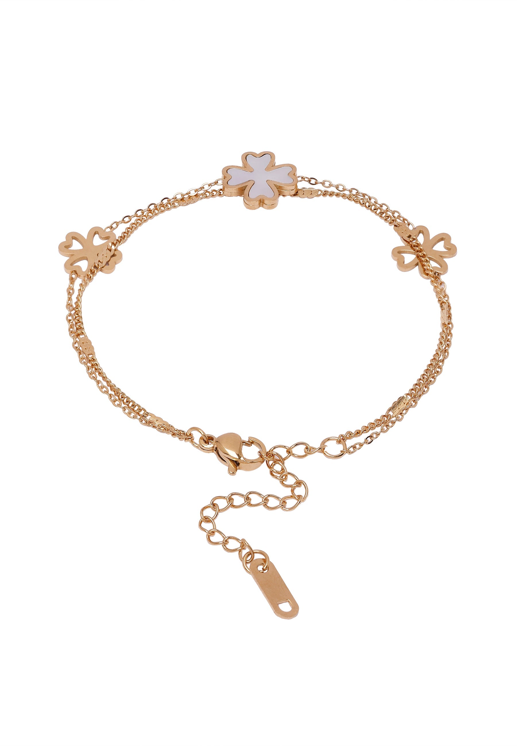 Diva Double Layered Floral Chain Bracelet