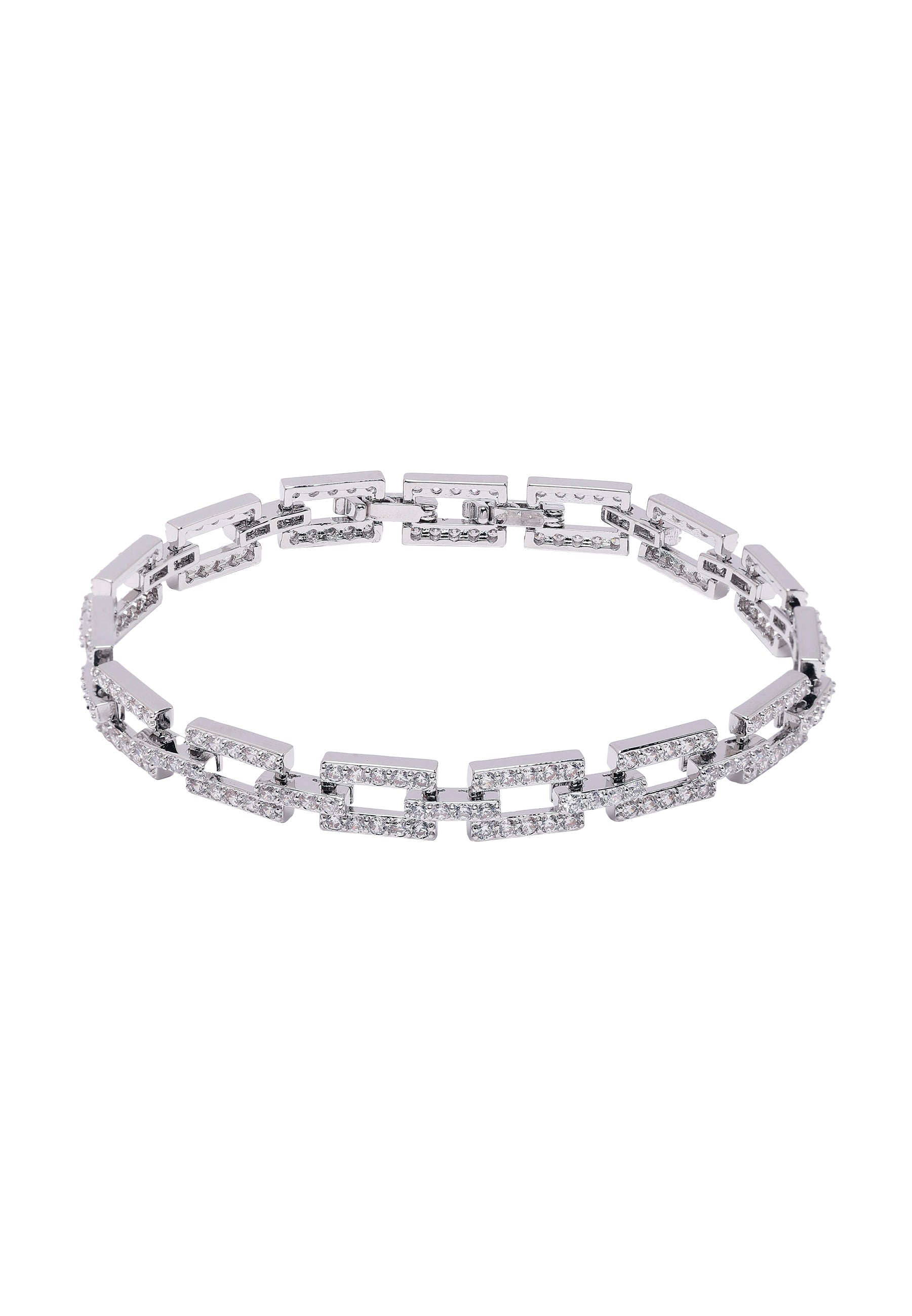 Diva Hollow Rectangle Chain Bracelet
