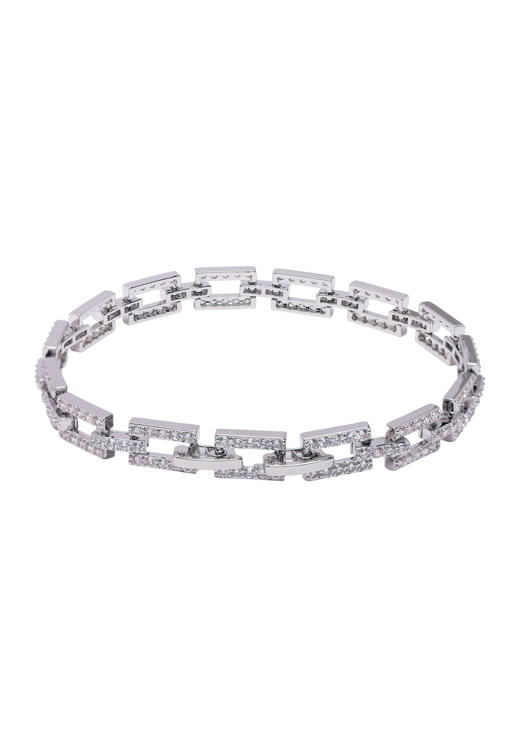 Diva Hollow Rectangle Chain Bracelet
