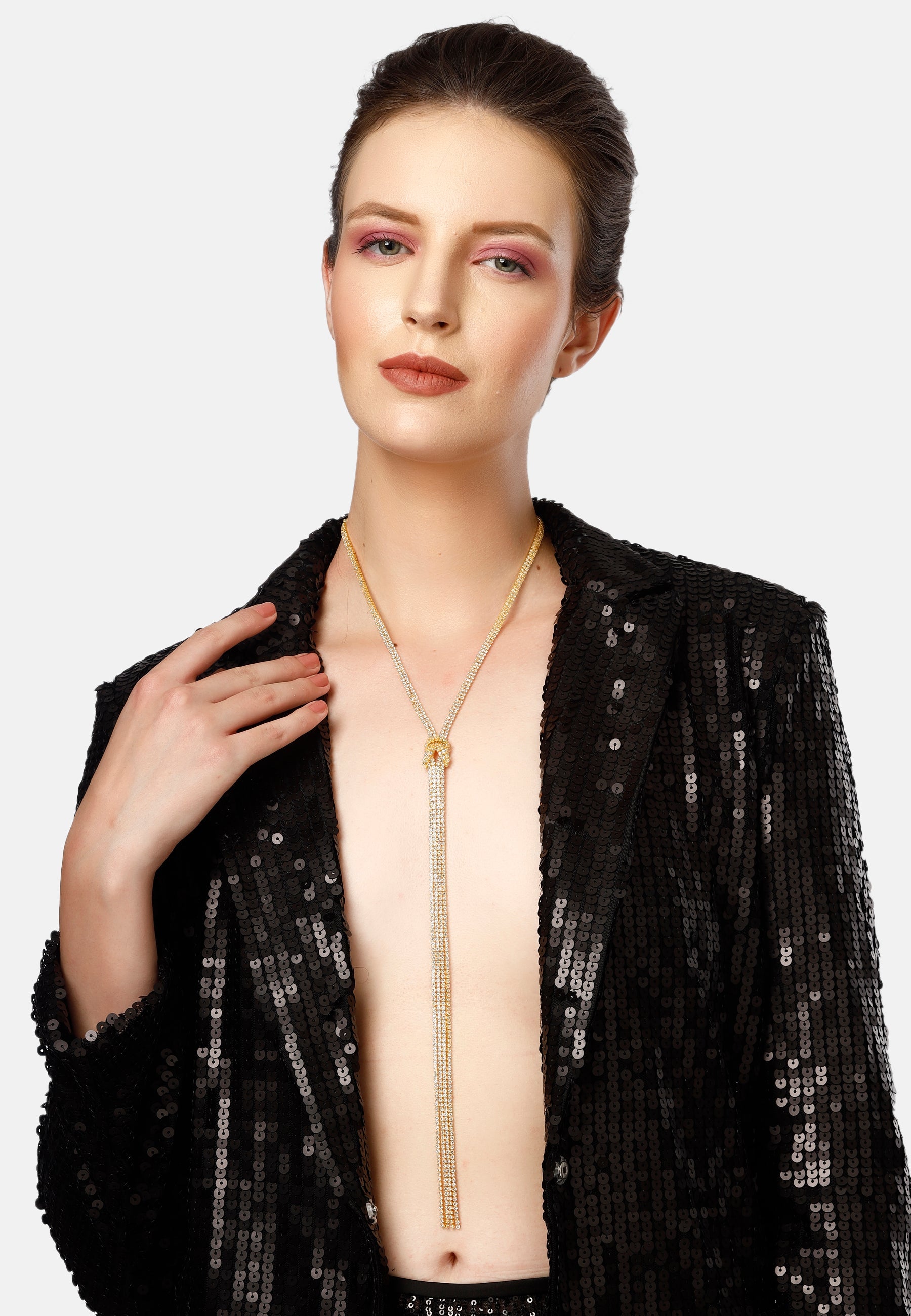 Collier long à pompons Diva