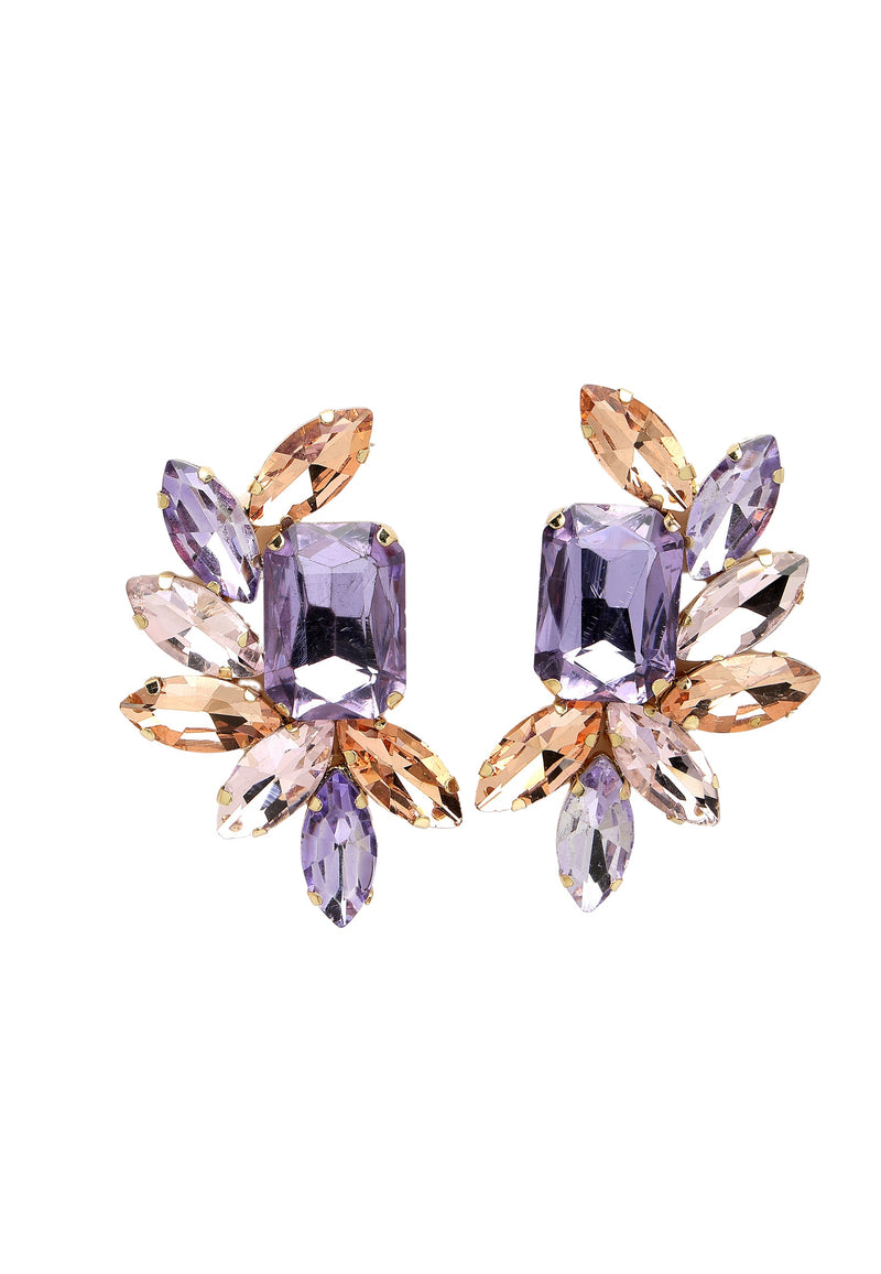 Clous d'oreilles violets en fleurs