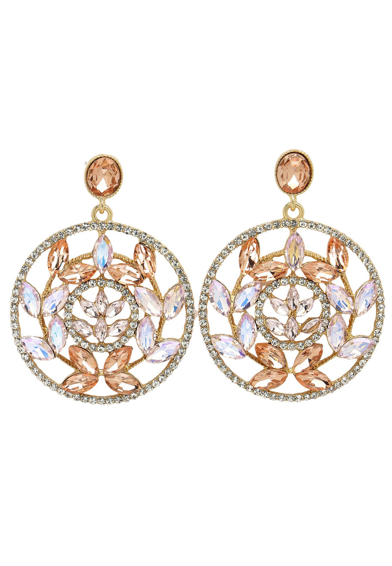 Boucles d'oreilles pendantes florales ajourées délicates