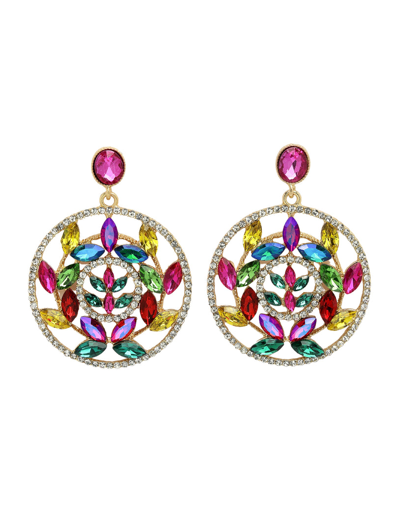 Boucles d'oreilles pendantes florales ajourées élégantes