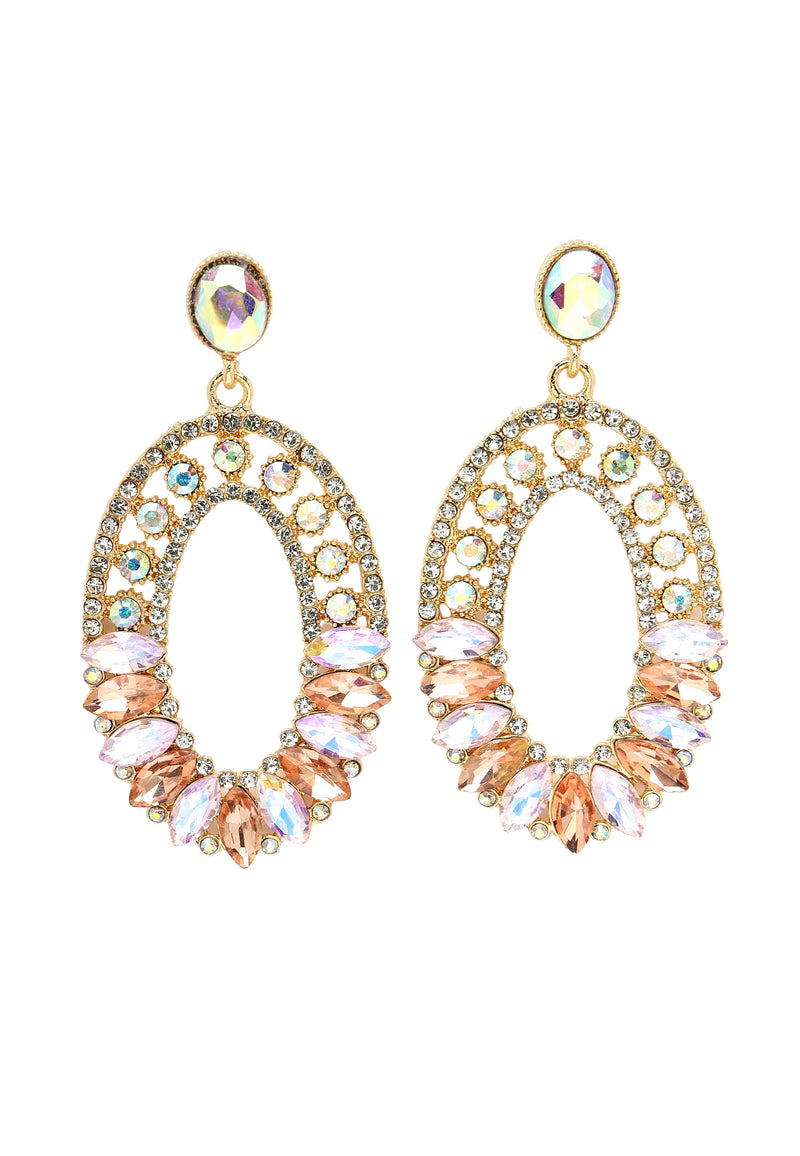 Boucles d'oreilles pendantes mosaïque multicolores