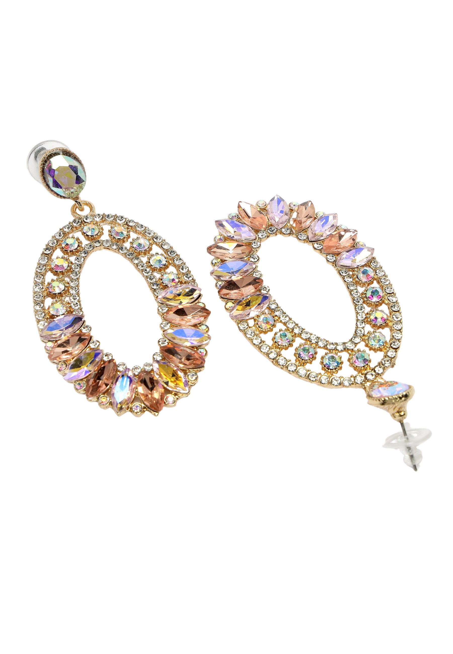 Boucles d'oreilles pendantes mosaïque multicolores