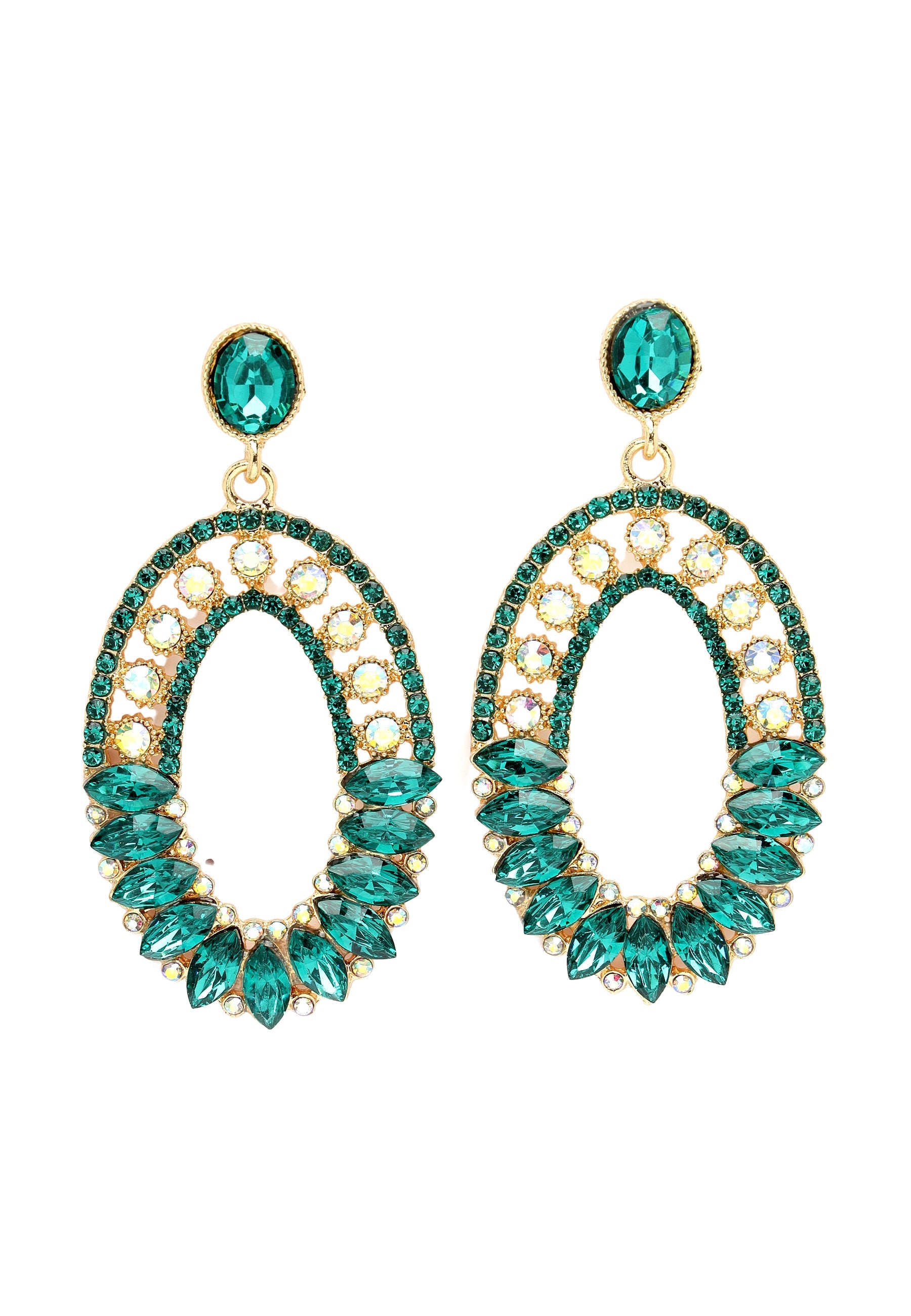 Green Mosaic Dangle Earrings