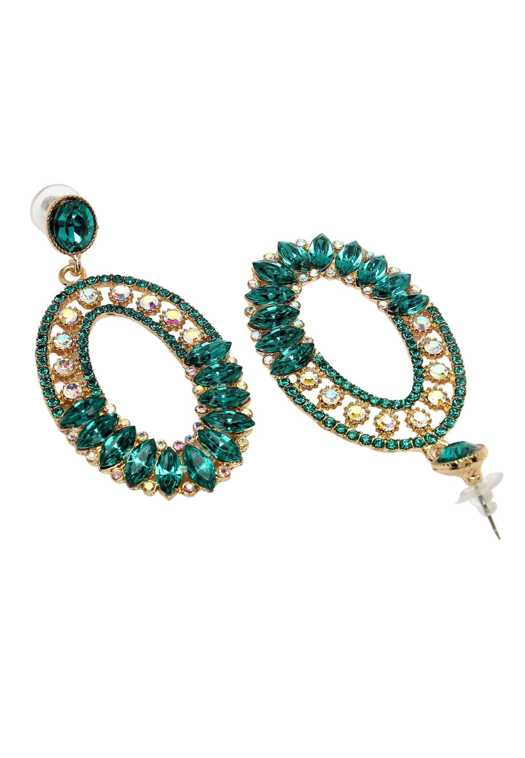 Green Mosaic Dangle Earrings