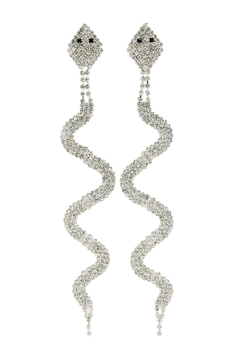 Boucles d'oreilles pendantes serpent brillantes