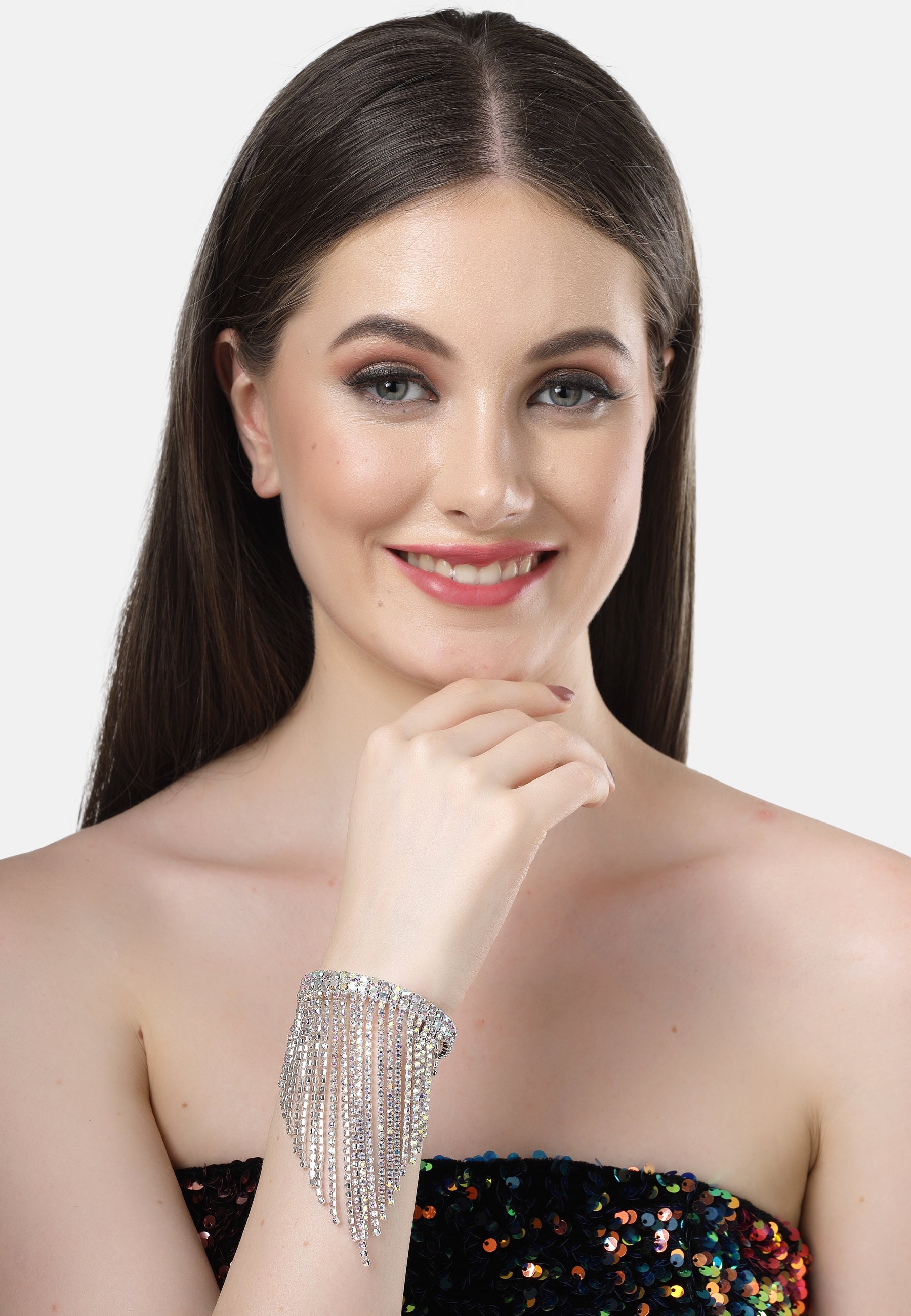 Bracelet à pompons brillants