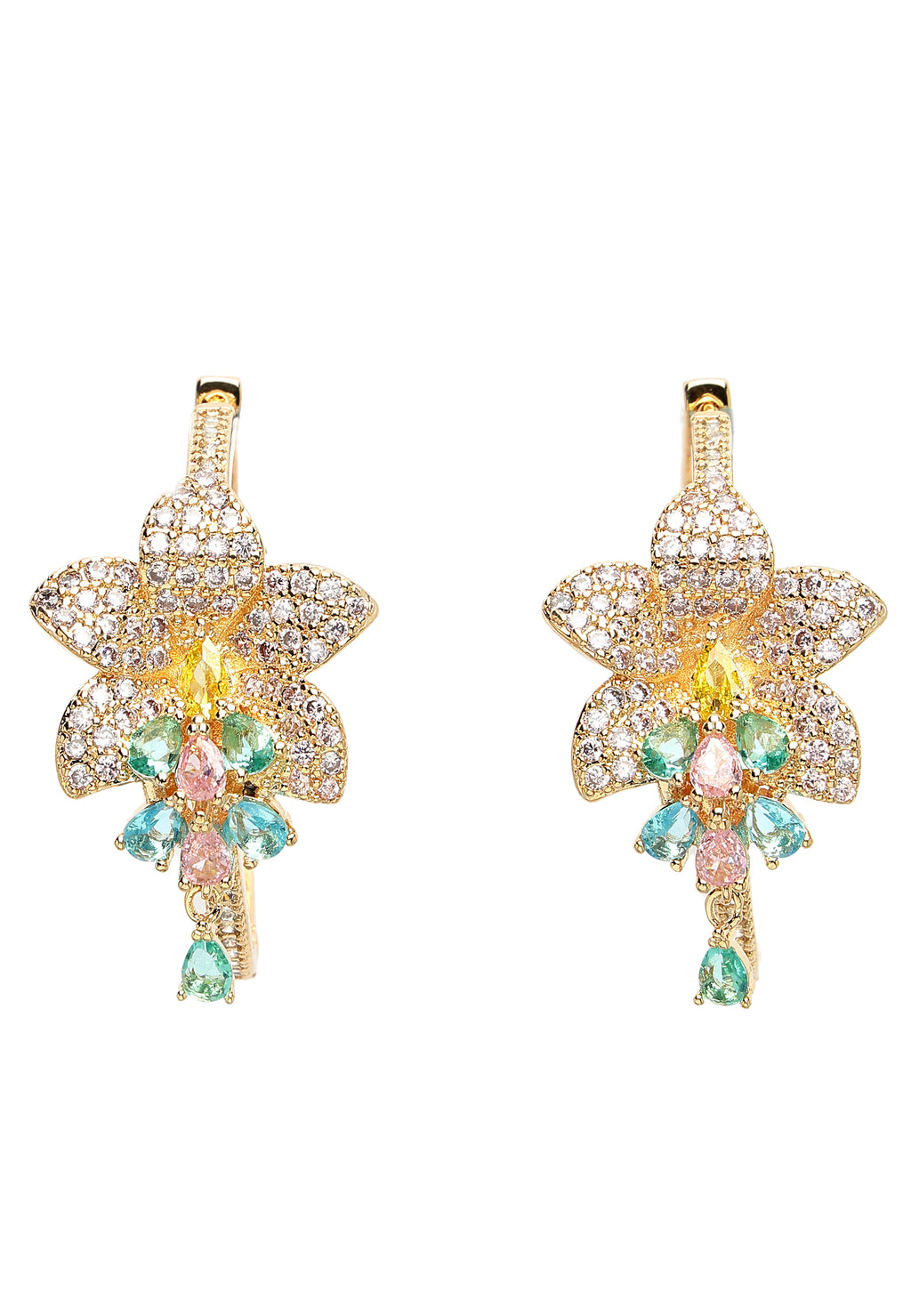 Hibiscus Zirconia Hoops