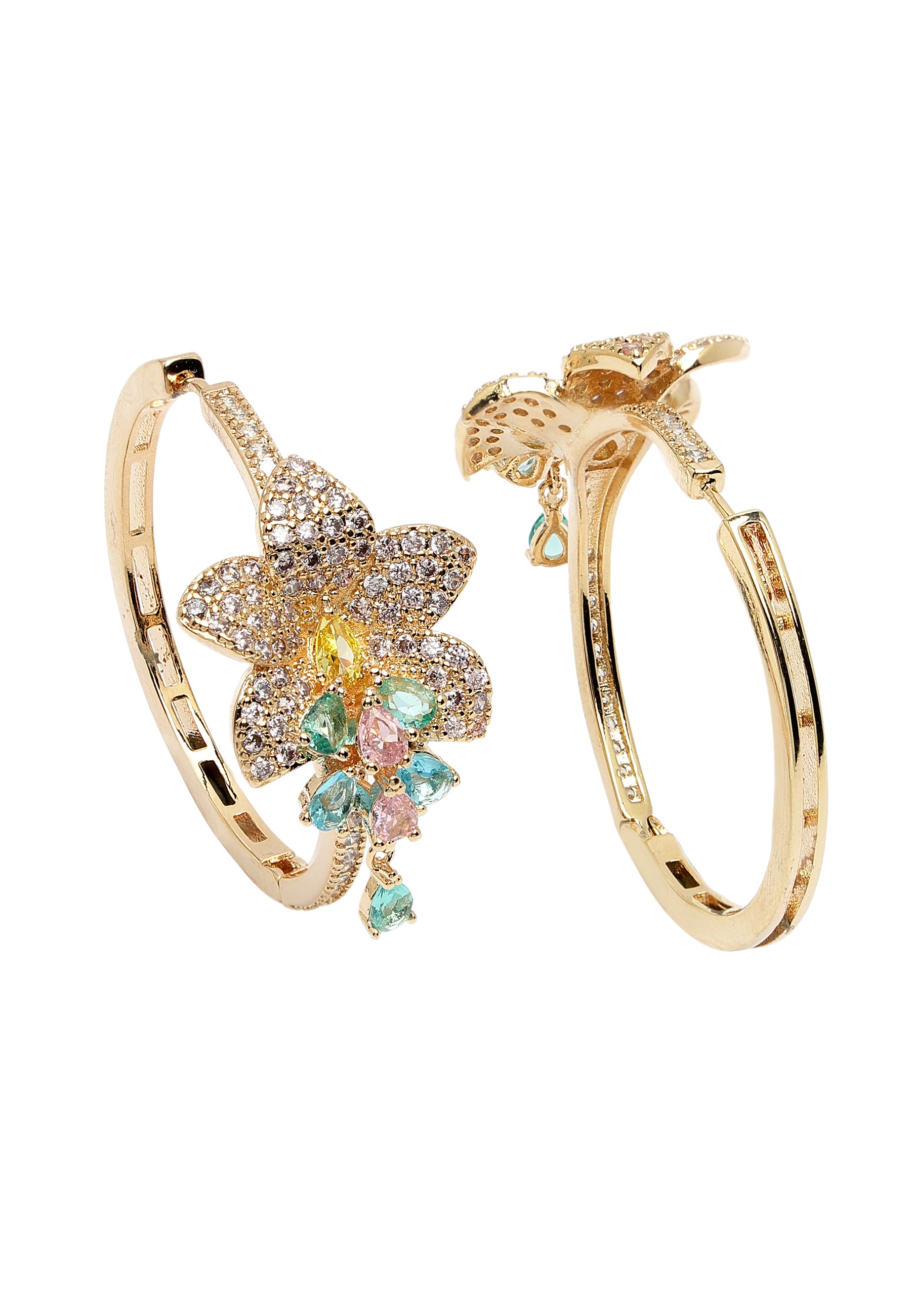 Hibiscus Zirconia Hoops