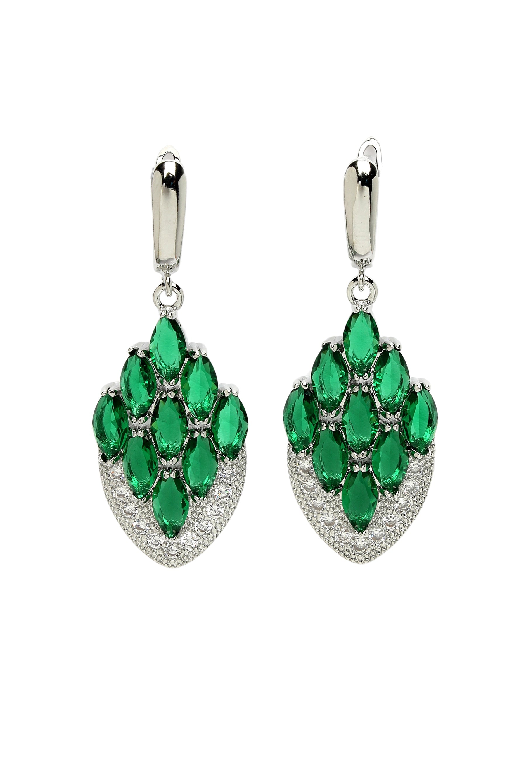 Peacock Feather Drop Earrings