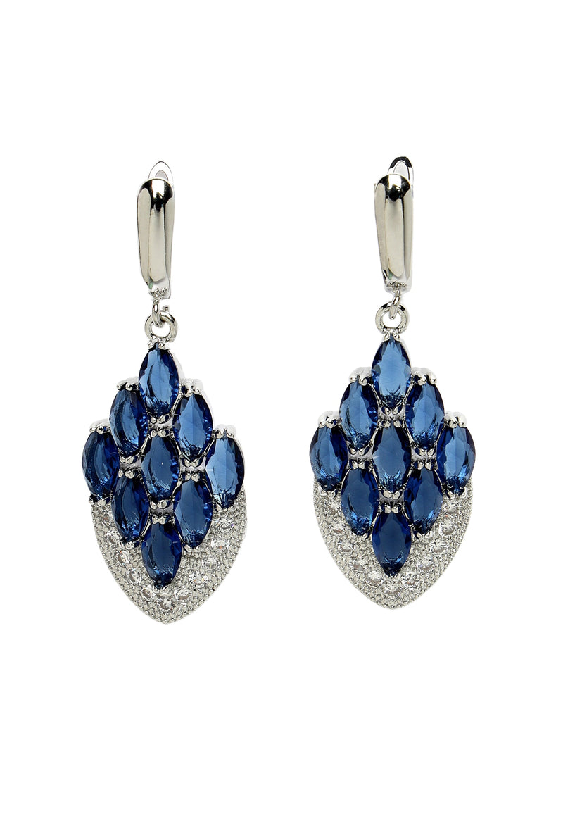 Boucles d'oreilles pendantes en plumes de paon