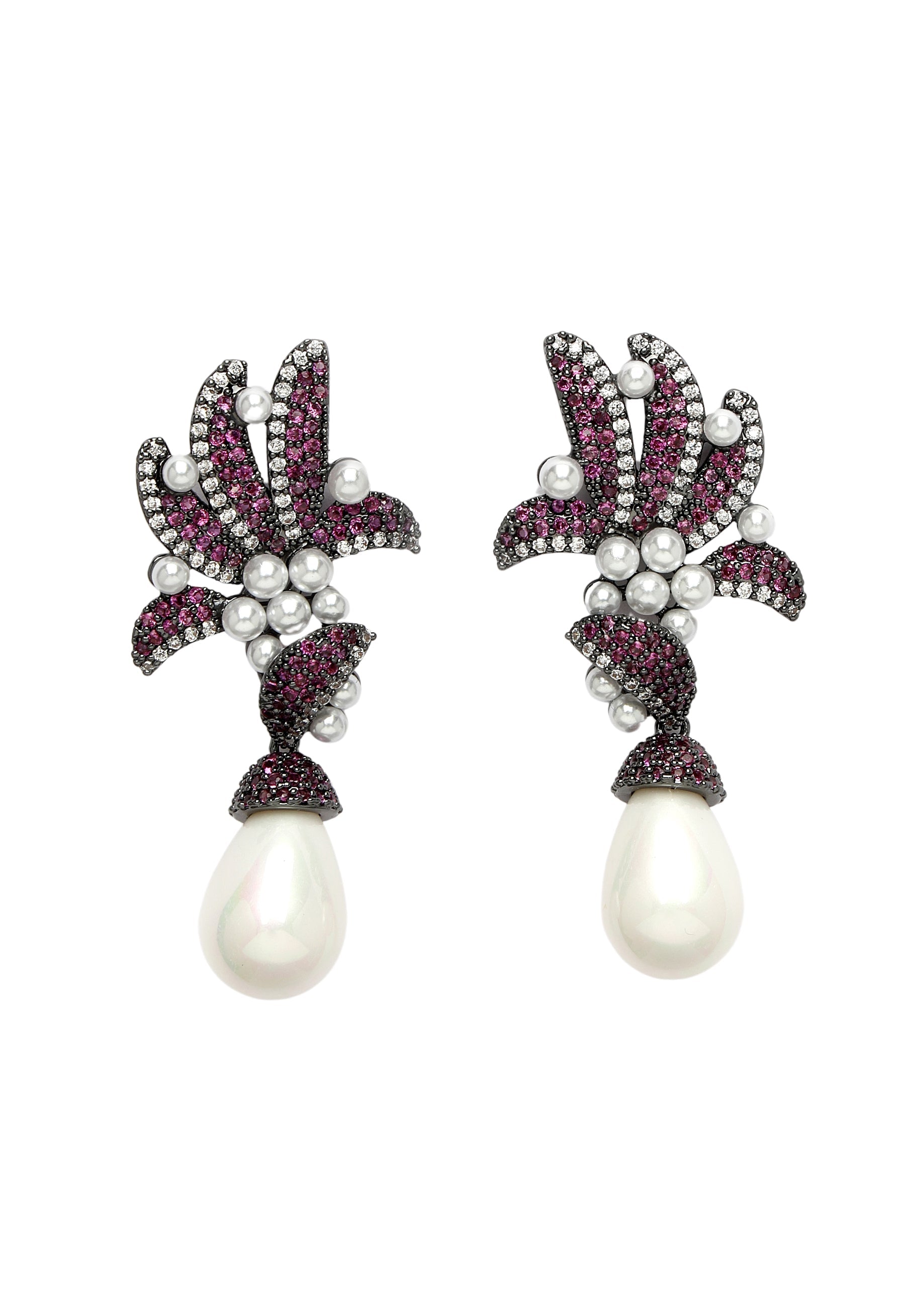 Boucles d'oreilles pendantes en zircon violet