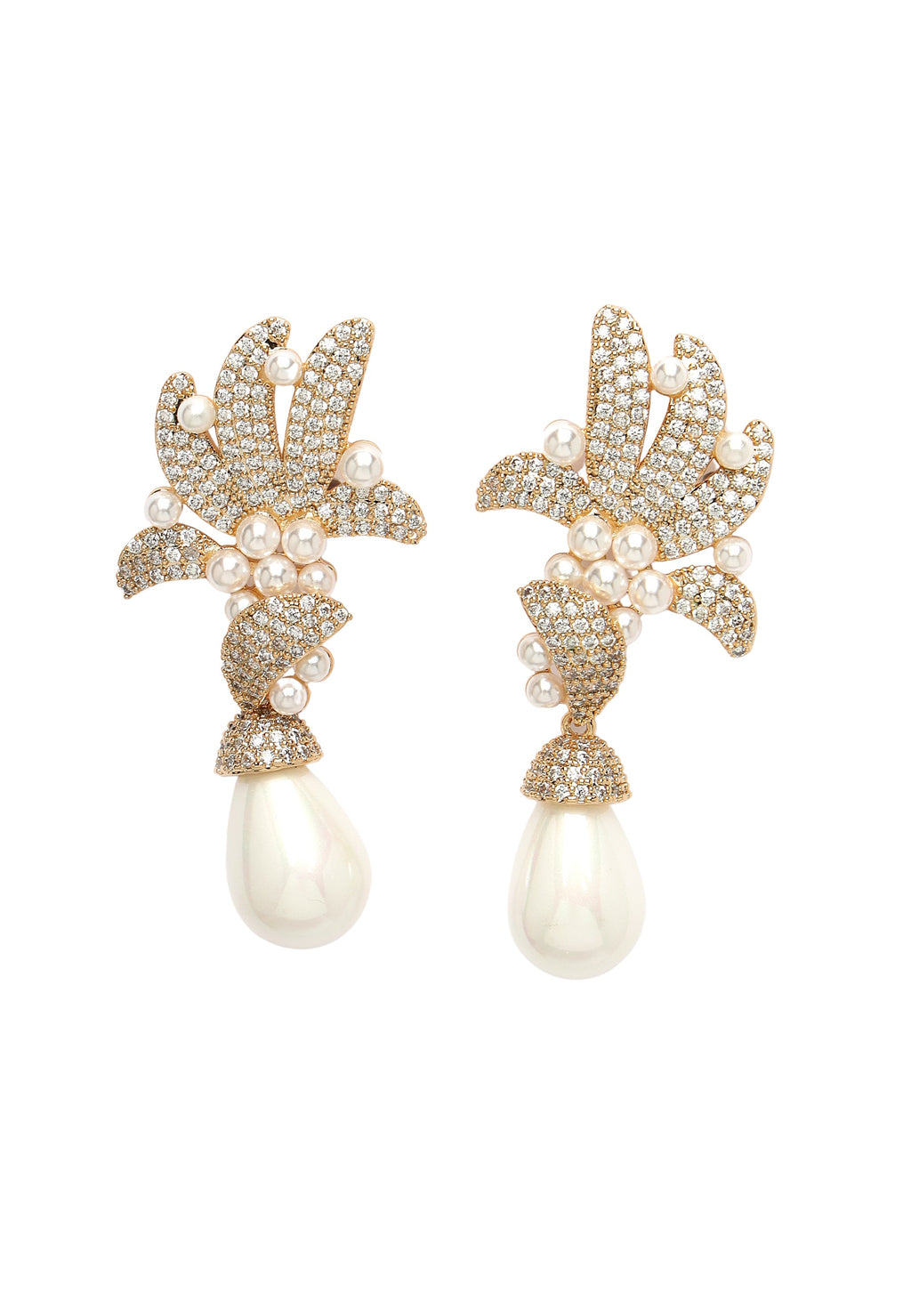 Boucles d'oreilles pendantes contemporaines en zircone cubique