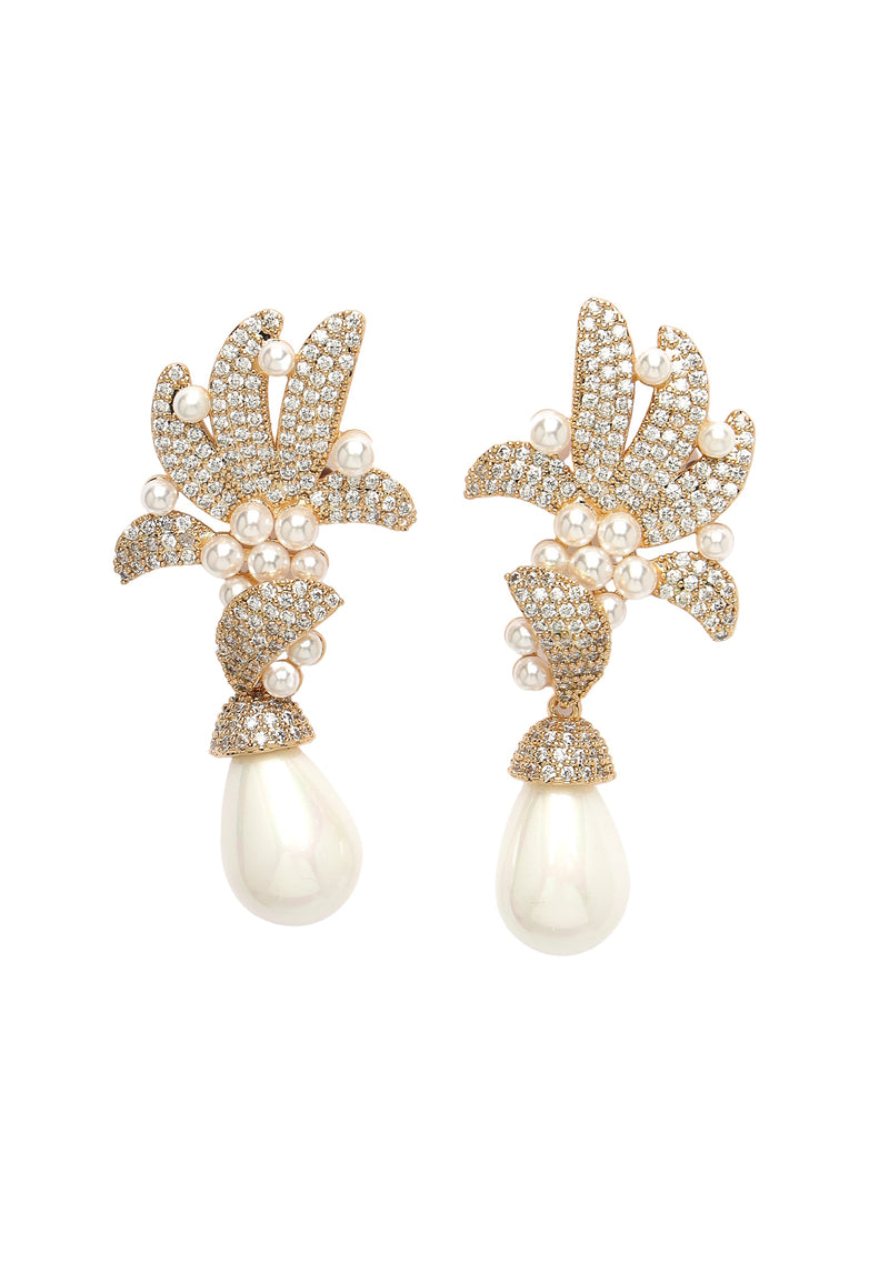 Contemporary Cubic Zirconia Drop Earrings