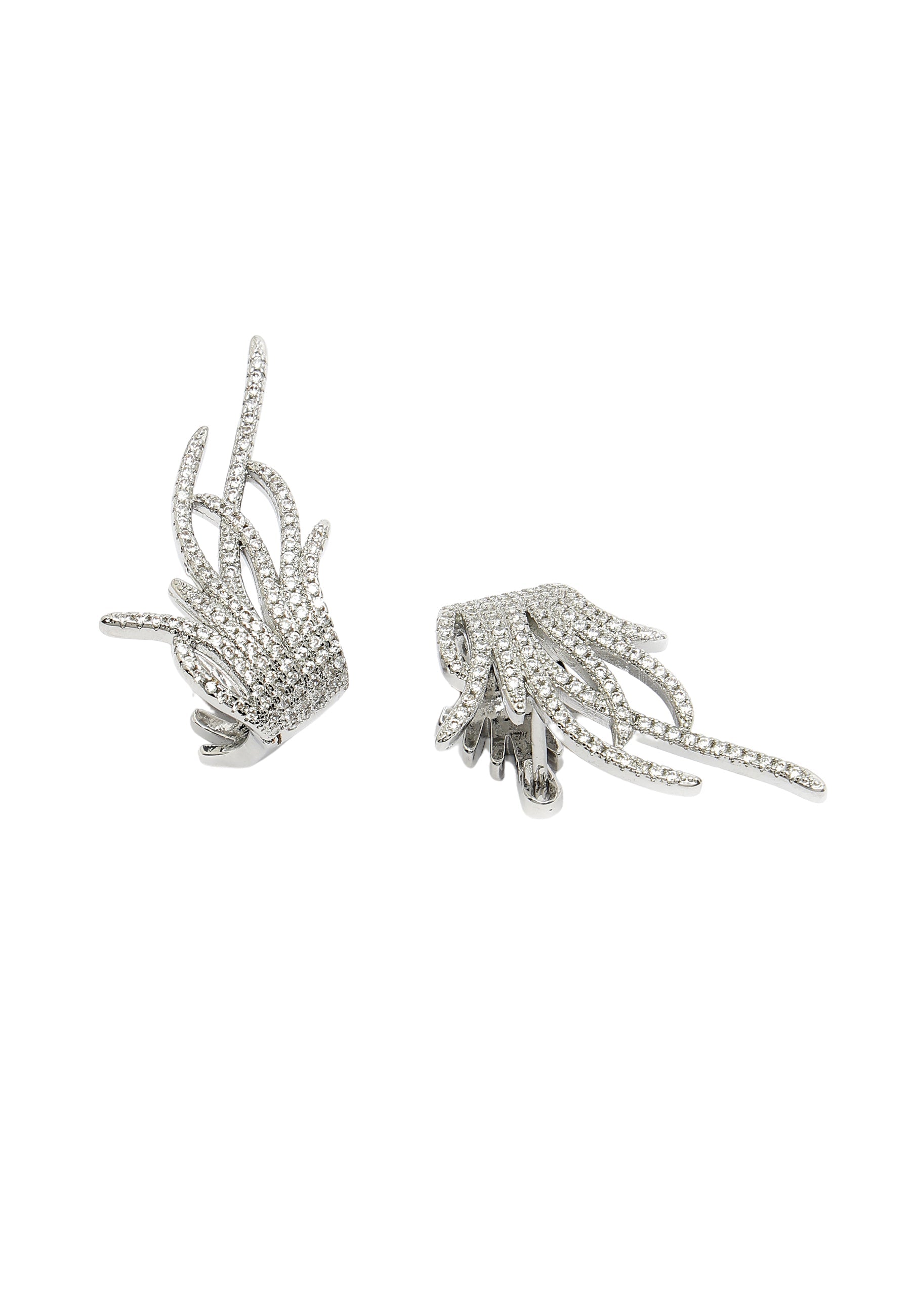 Zirconia Grass Stud Earrings