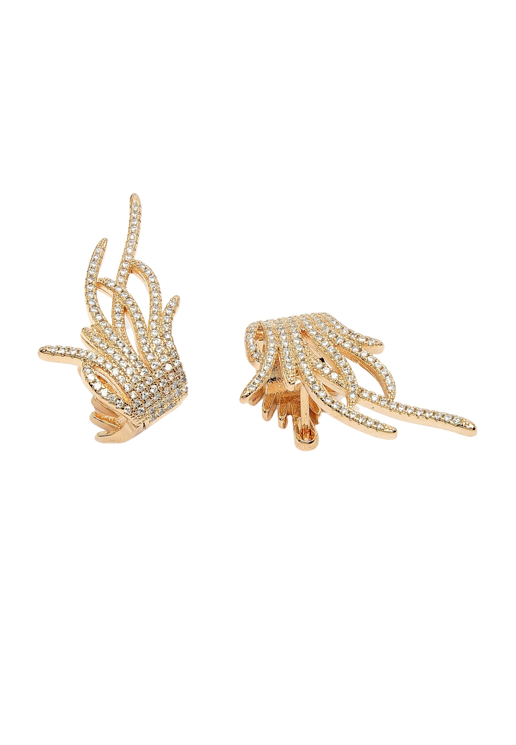 Zirconia Grass Stud Earrings