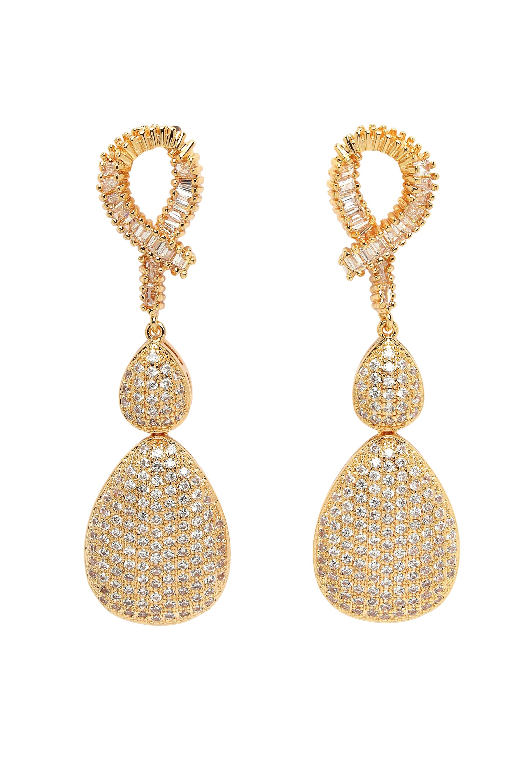 Zirconia Double Raindrop Earrings