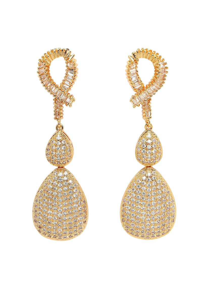 Zirconia Double Raindrop Earrings