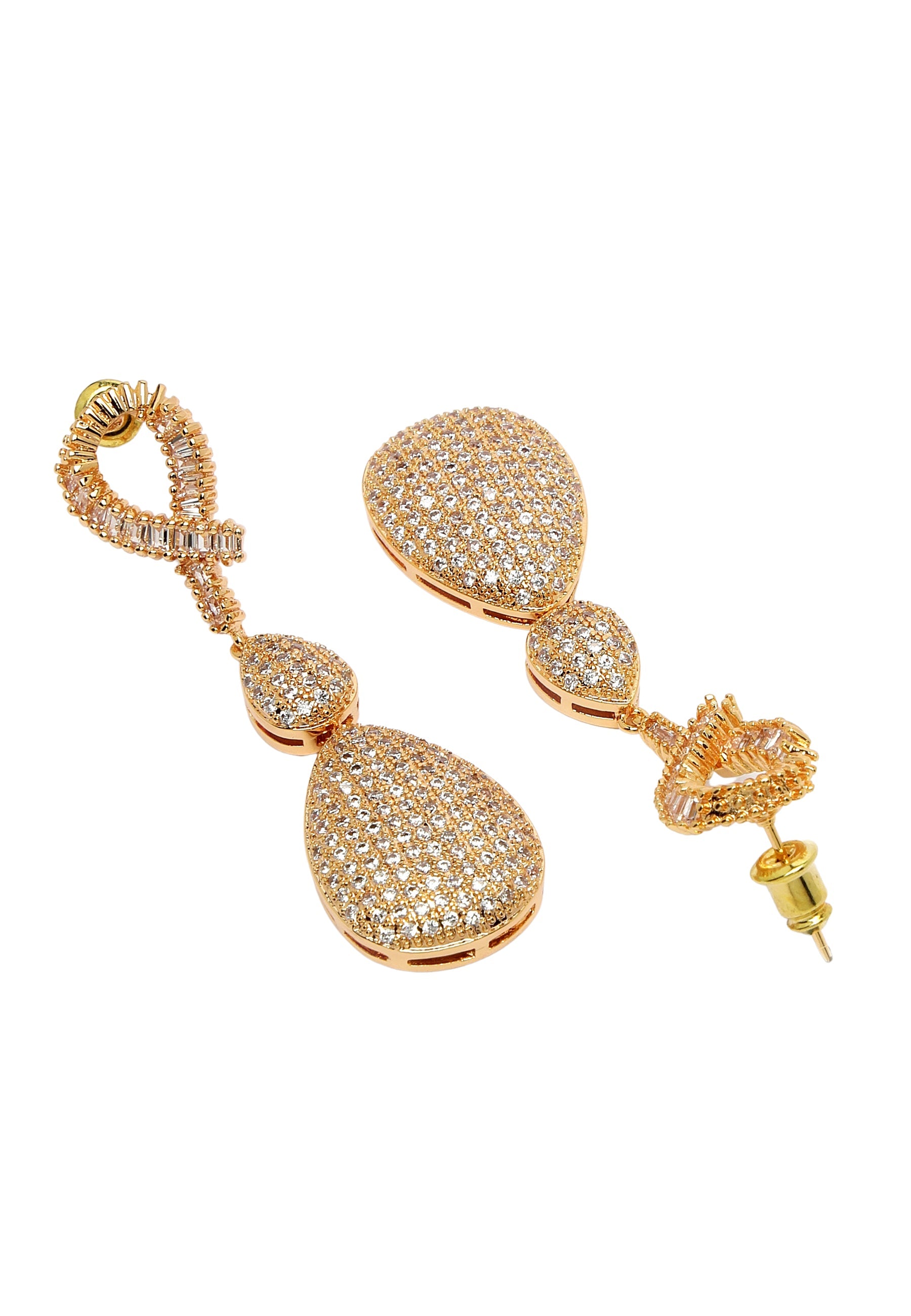 Zirconia Double Raindrop Earrings