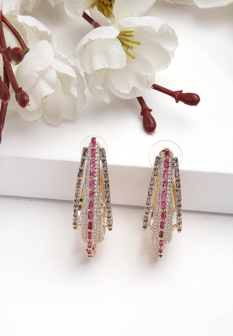 Créoles en zircone en forme de noix de cajou