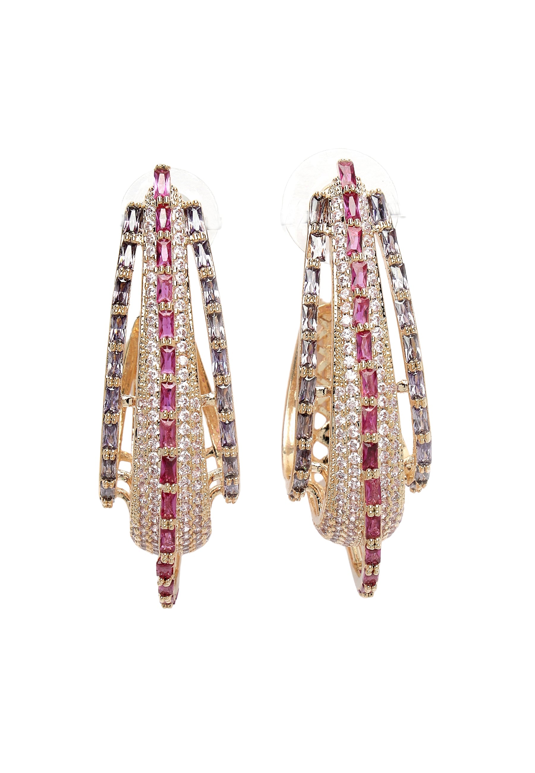 Créoles en zircone en forme de noix de cajou