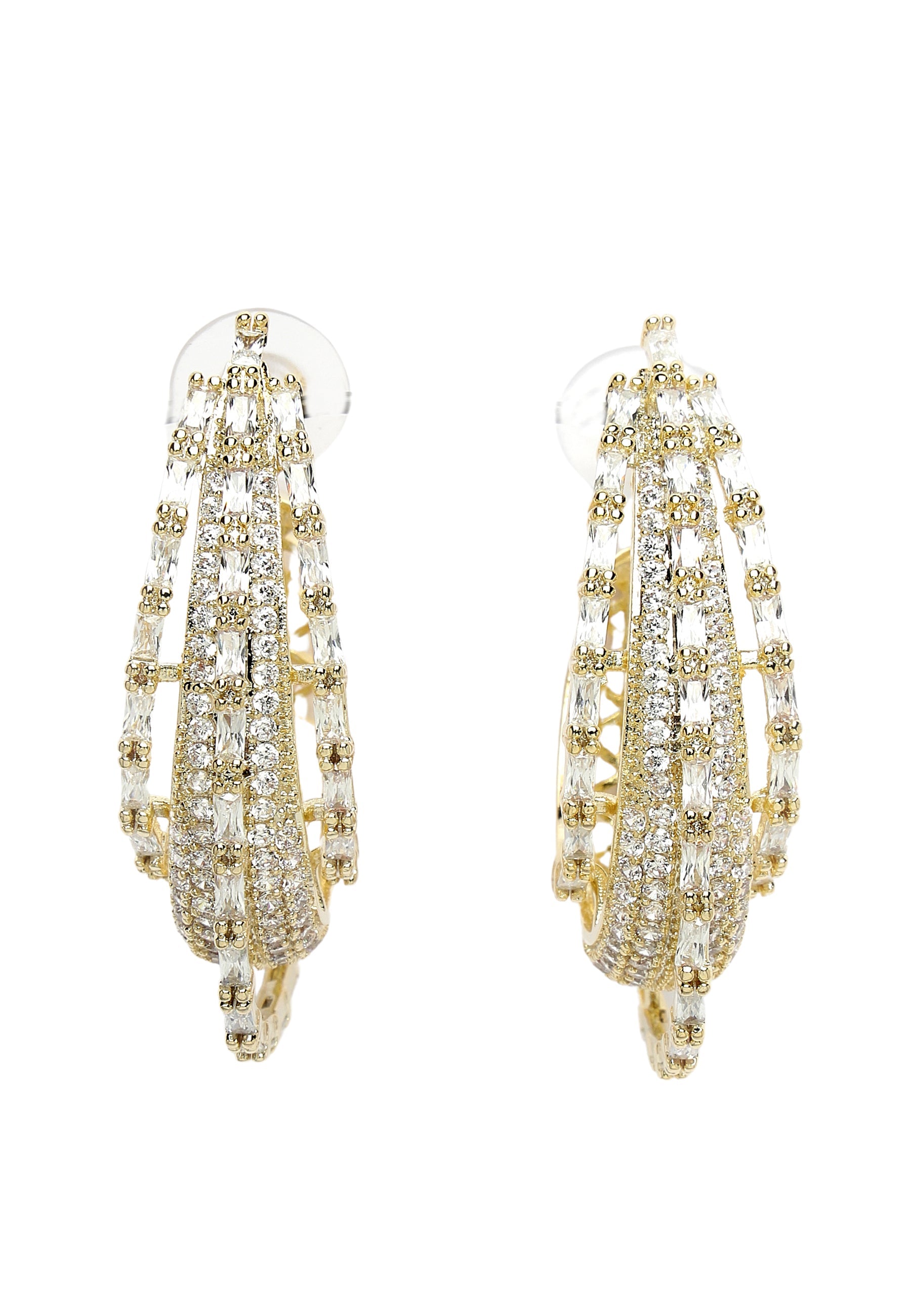 Cubic Zirconia Layered Hoops
