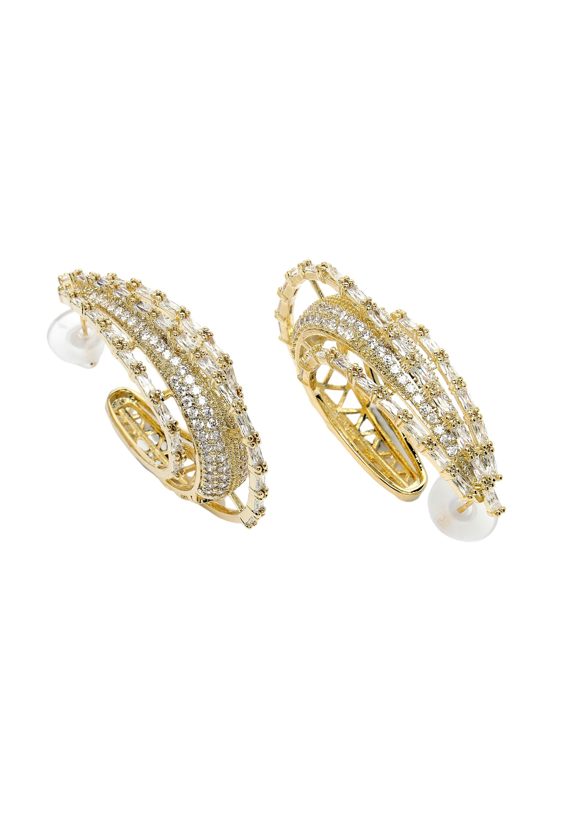 Cubic Zirconia Layered Hoops